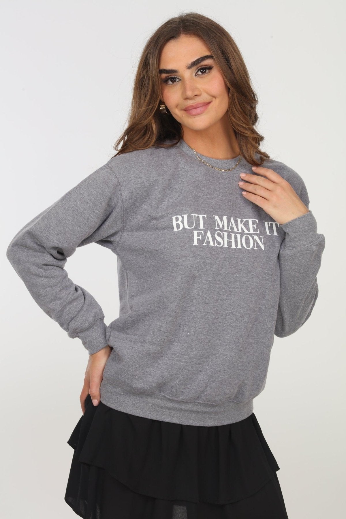 But Make It Fashion Grey Sweatshirt- FINAL SALE
