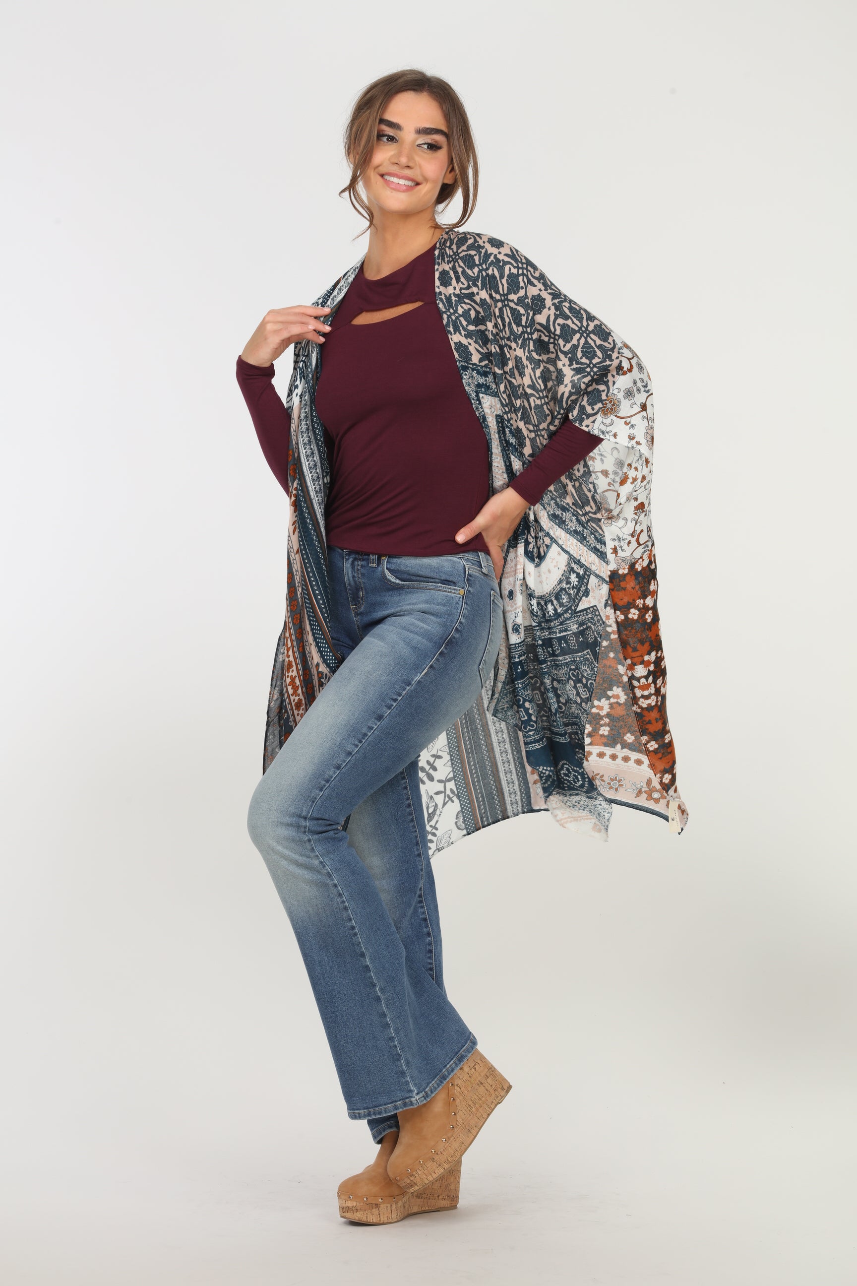 Plum Long Sleeve Cut Out Top-FINAL SALE