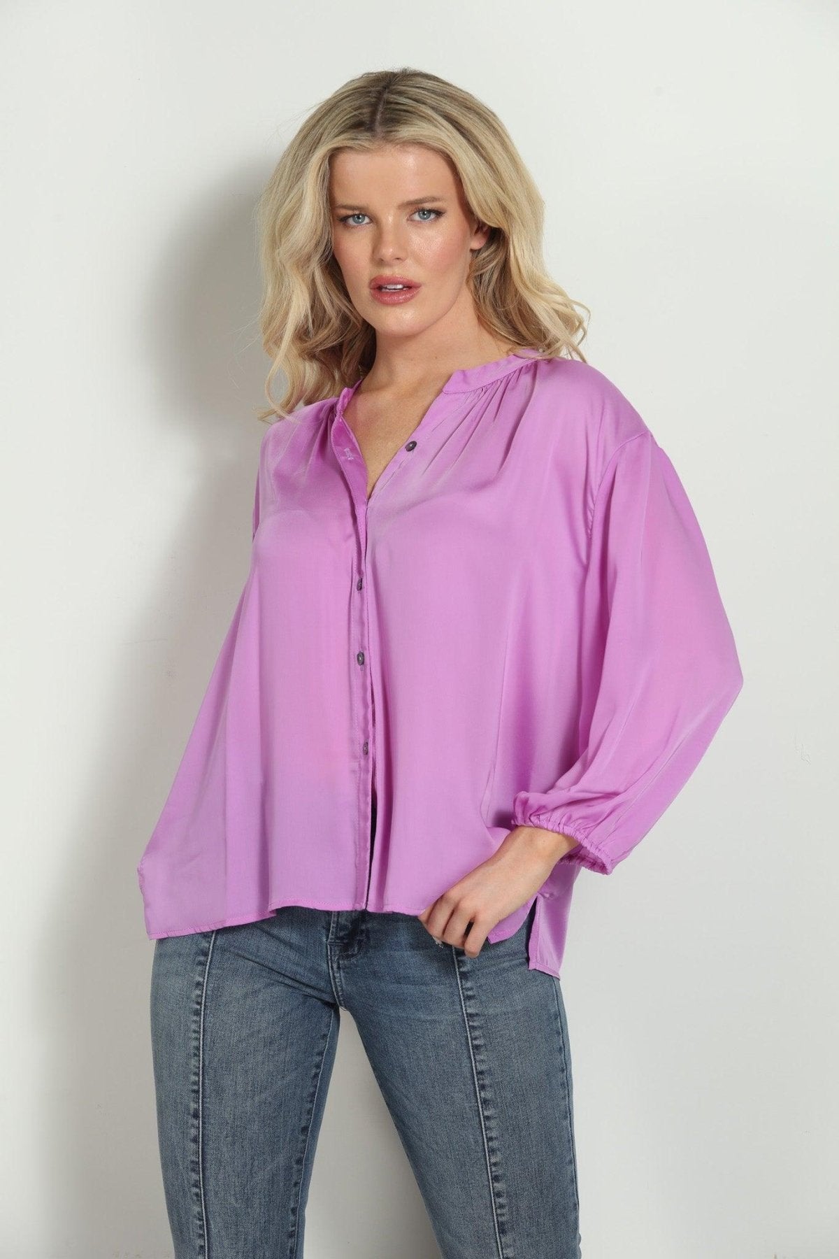 Mulberry Silky Shell Button Blouse-FINAL SALE