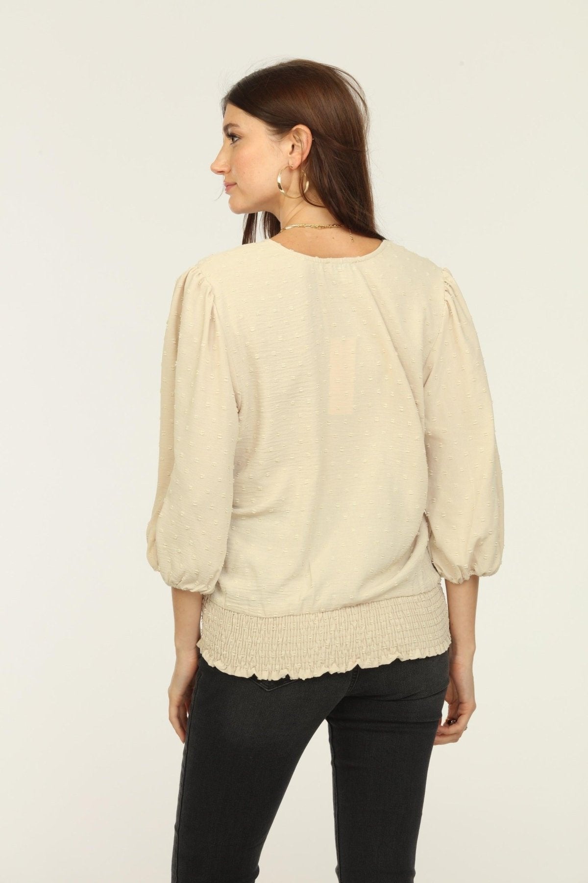 Tan Airflow V-Neck Top-FINAL SALE