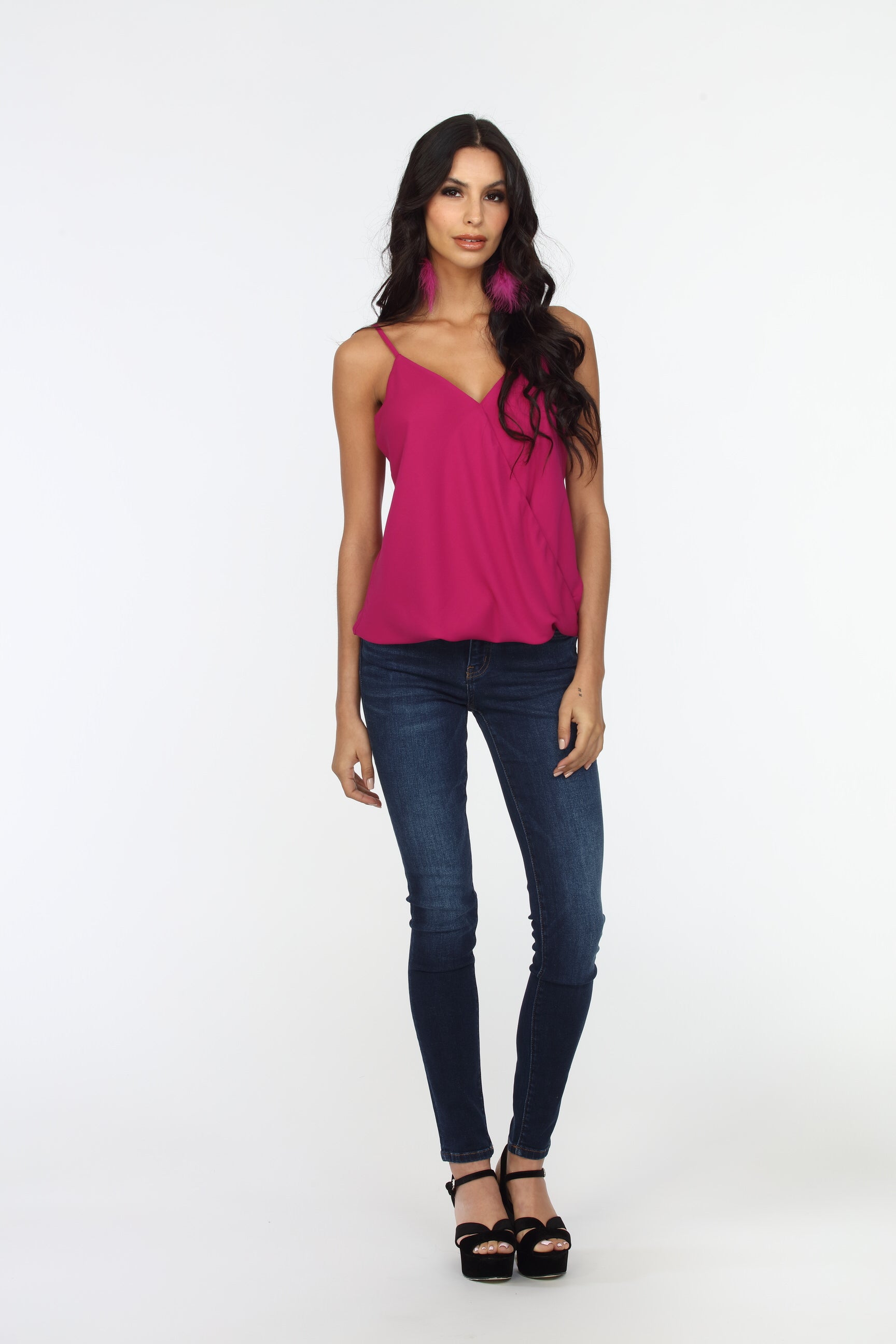 Magenta Surplice Tank