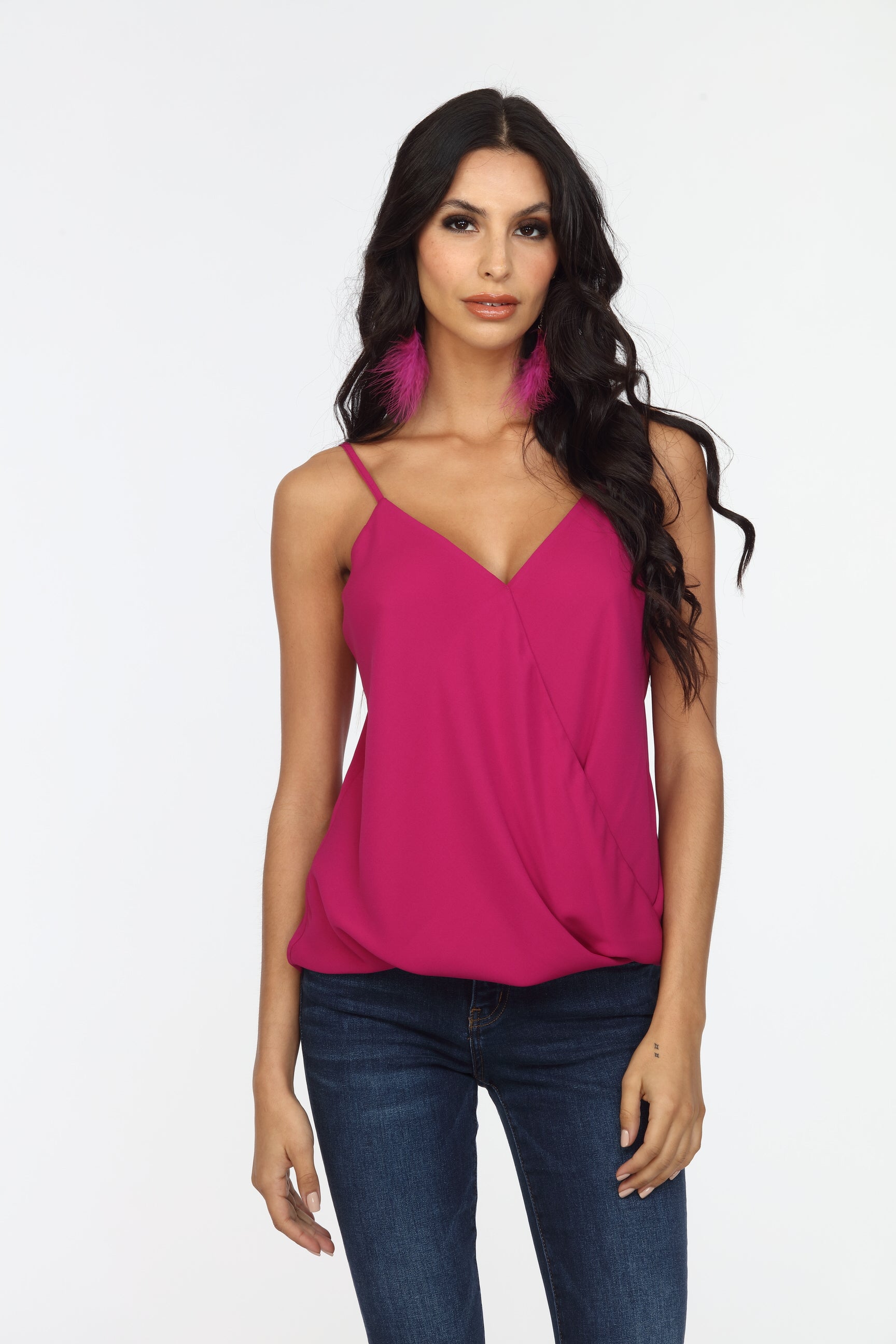 Magenta Surplice Tank