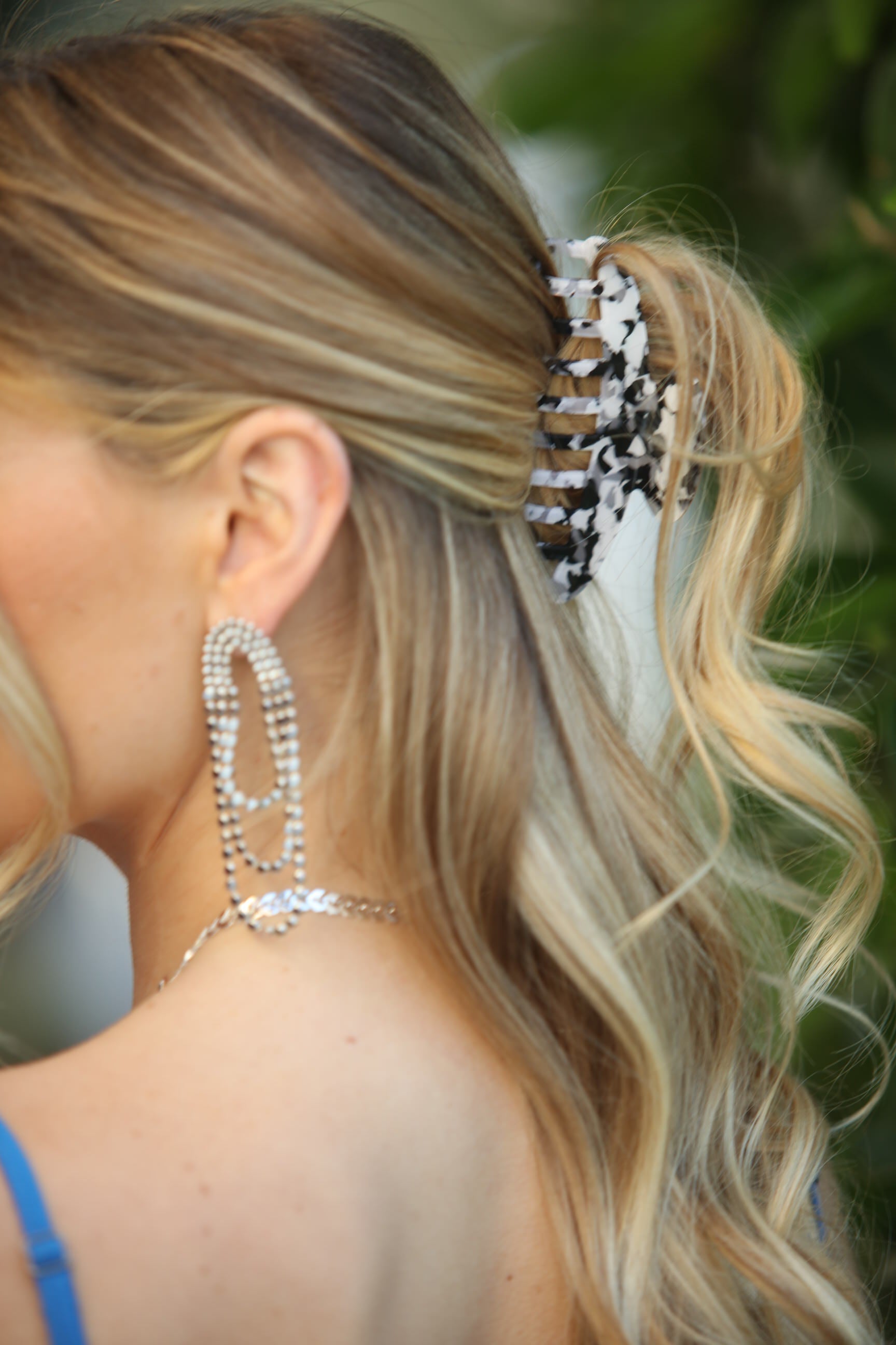 Black and White Spotted Hair Clip