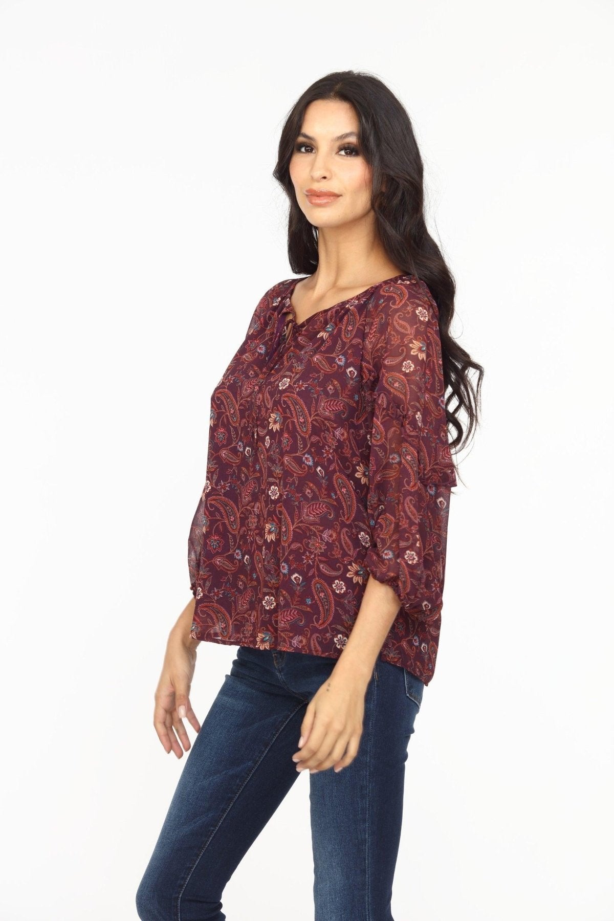 Gredana Ruffle Chiffon Blouse-FINAL SALE
