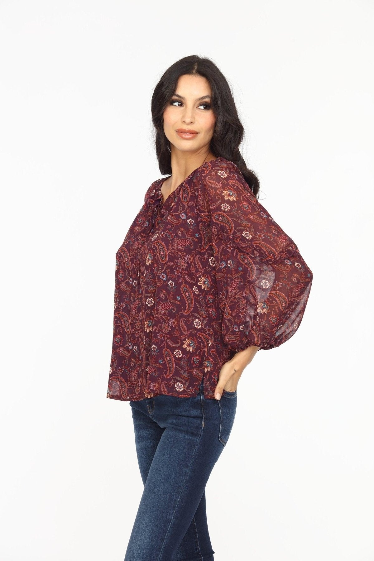Gredana Ruffle Chiffon Blouse-FINAL SALE