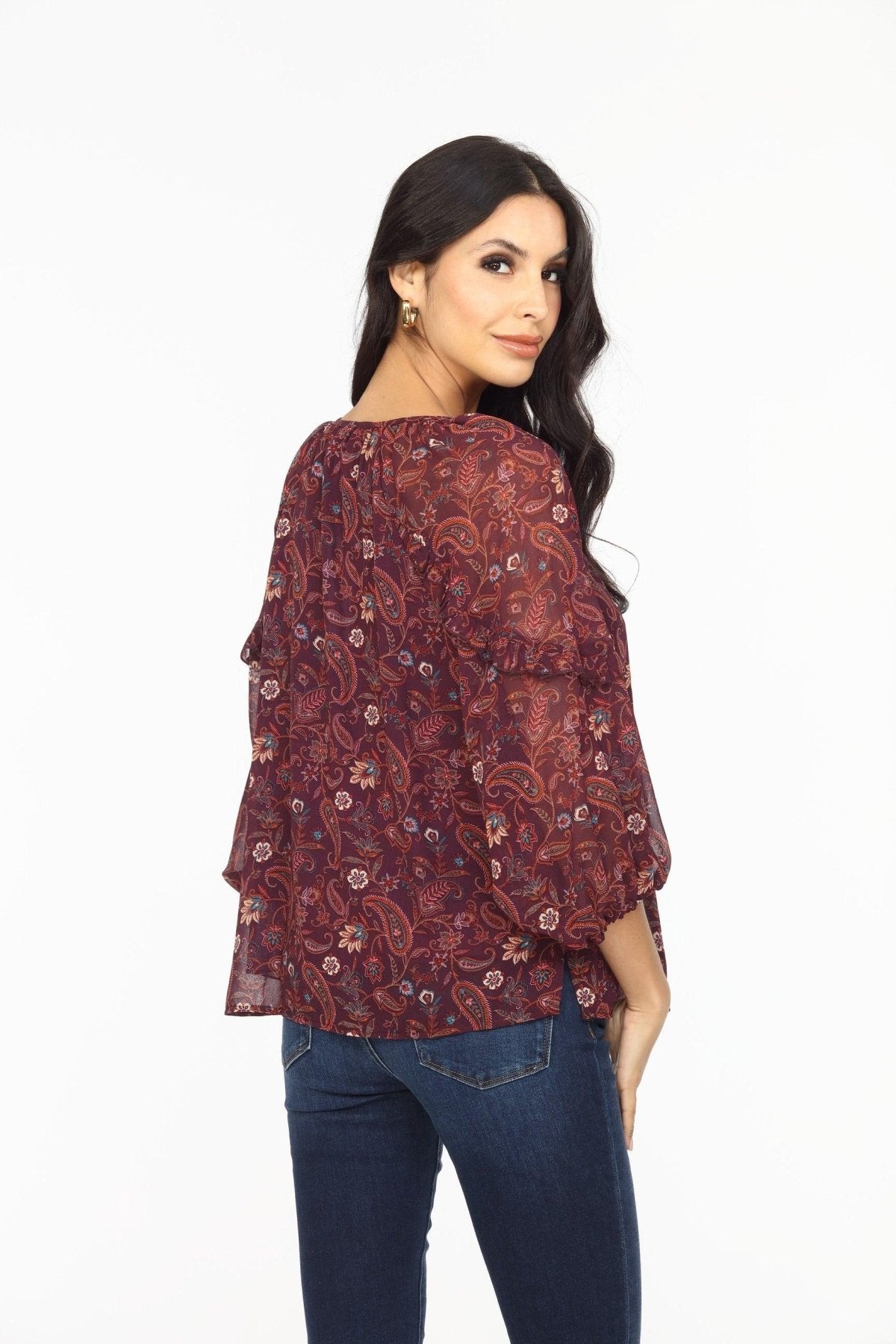 Gredana Ruffle Chiffon Blouse-FINAL SALE