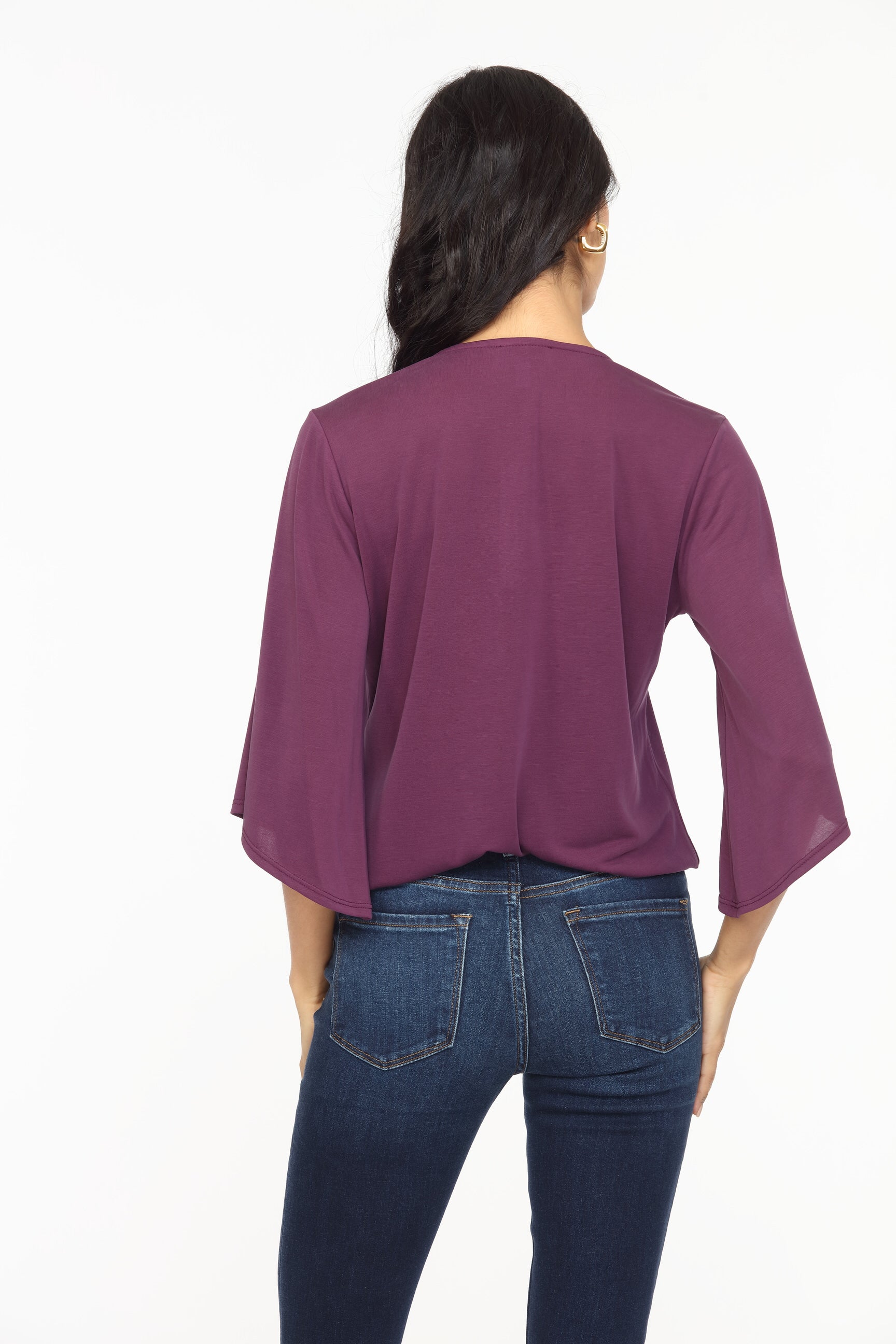 Eggplant Cupro Surplice Top-BEST SELLER