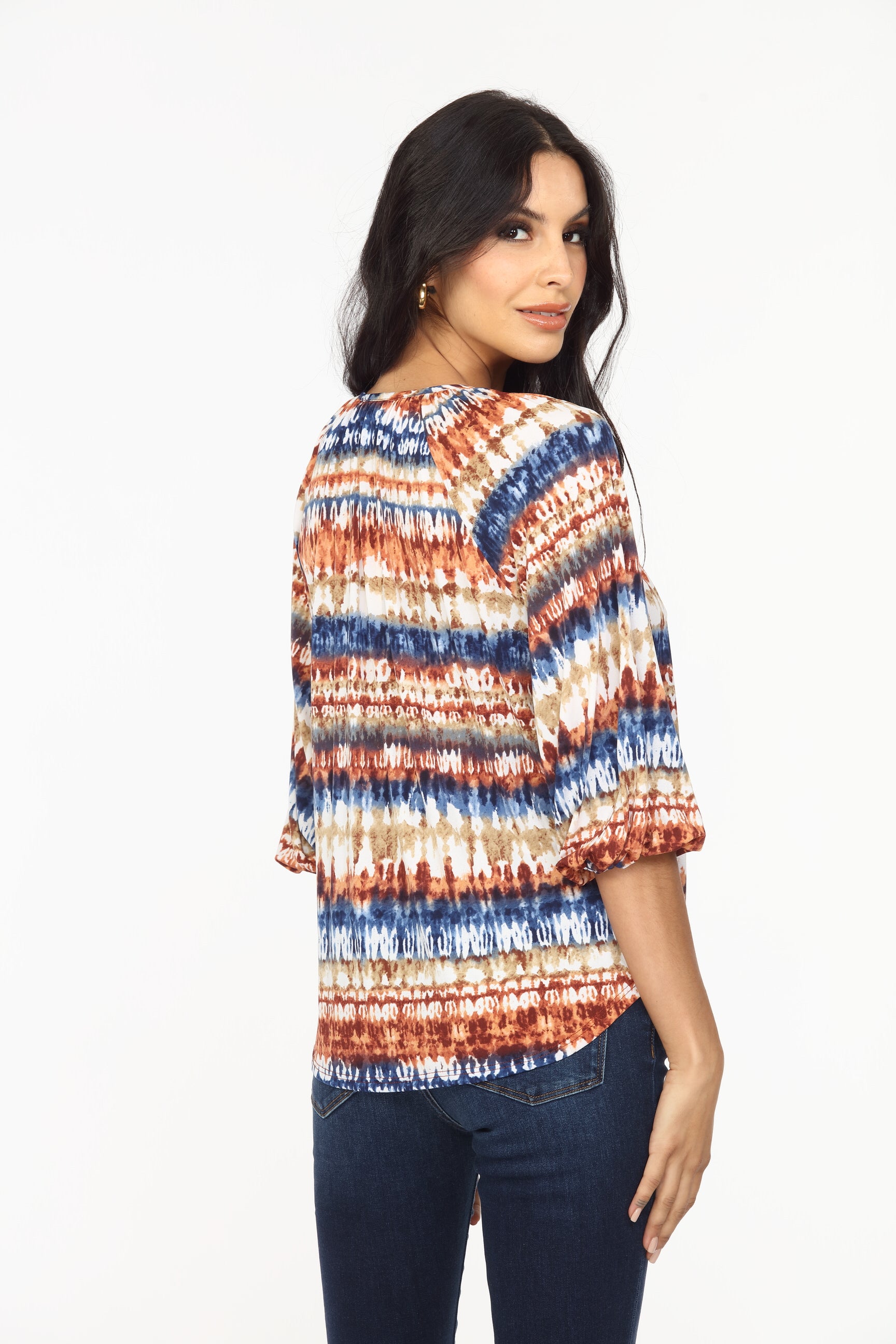 Effie Stretch Split Neck Top-FINAL SALE