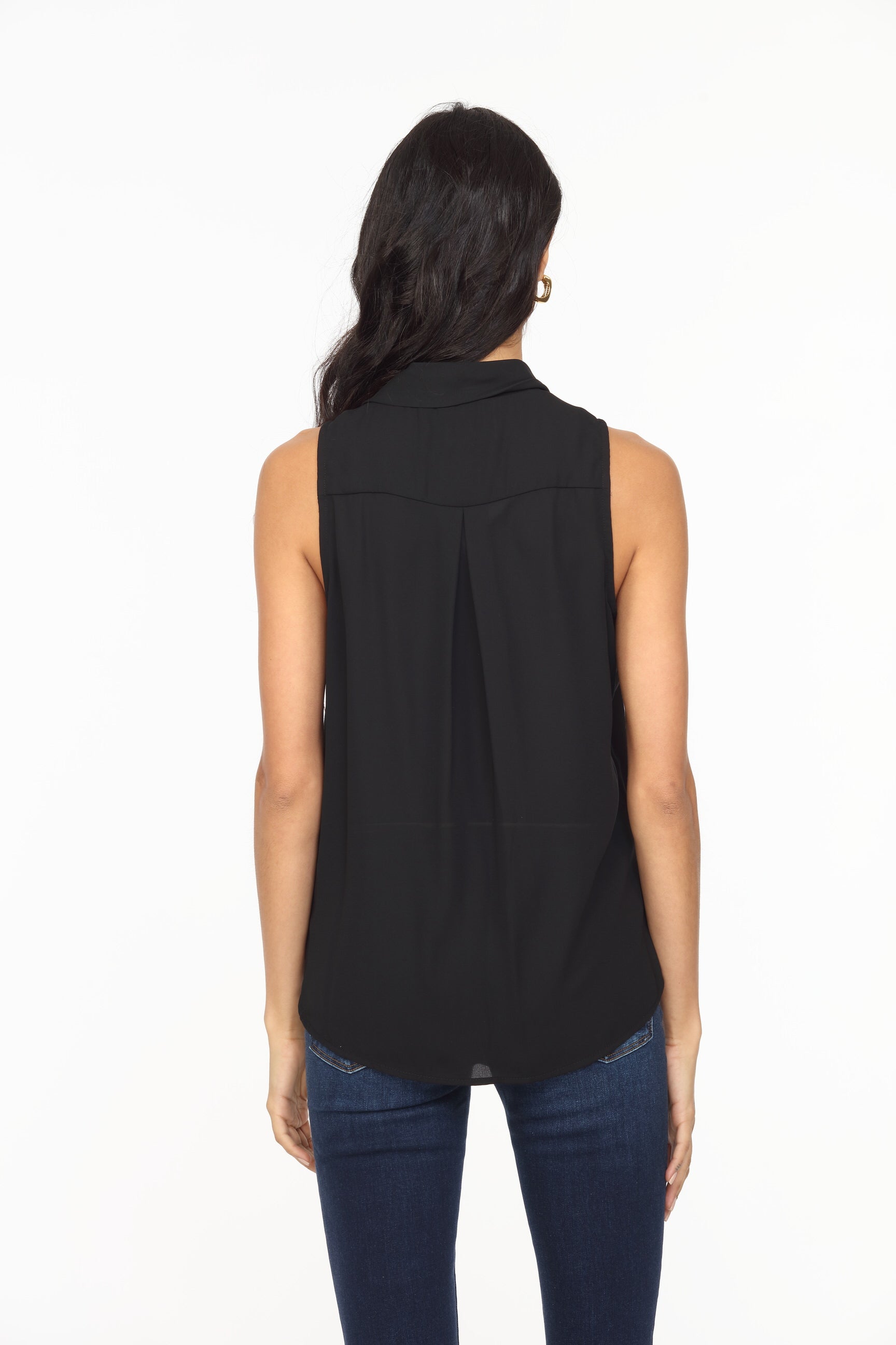 Onyx Sleeveless Surplice Collar Top