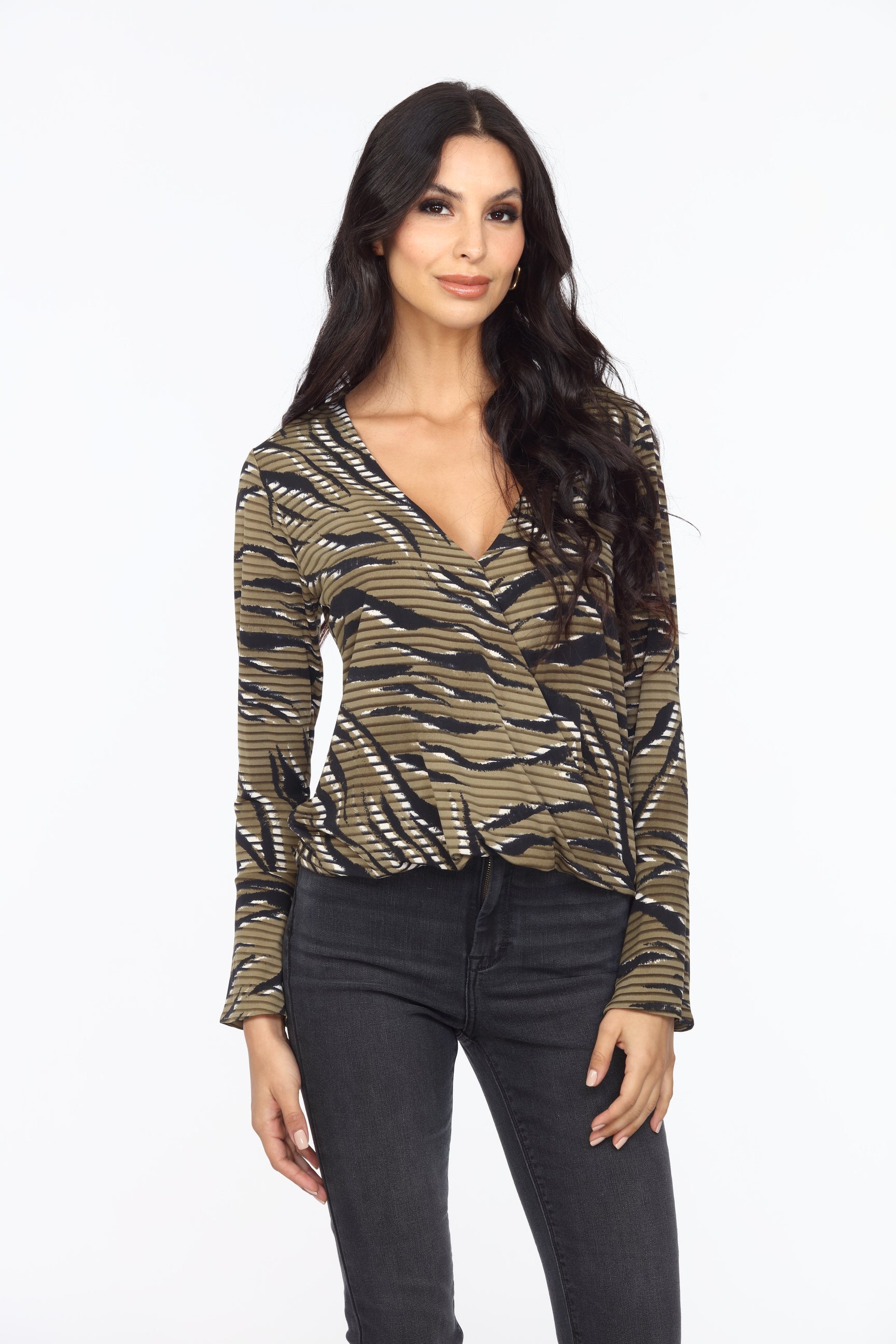 Alejandra Surplice Bell Sleeve Top -FINAL SALE