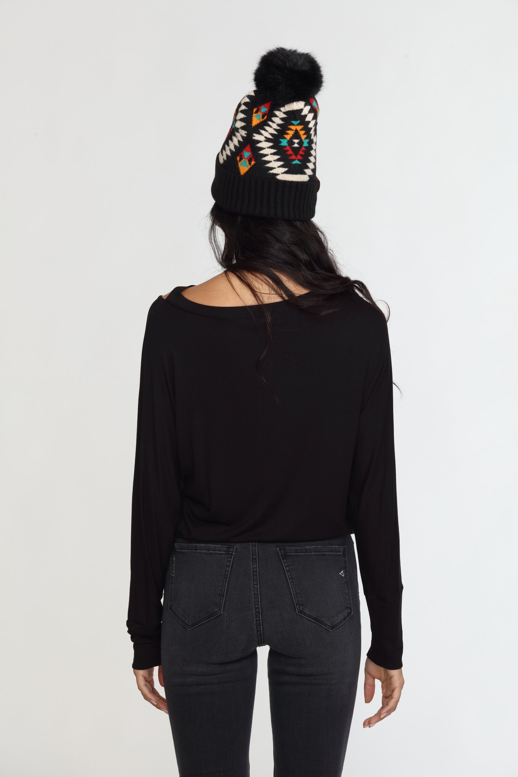 Black Dolman Slit Top-FINAL SALE