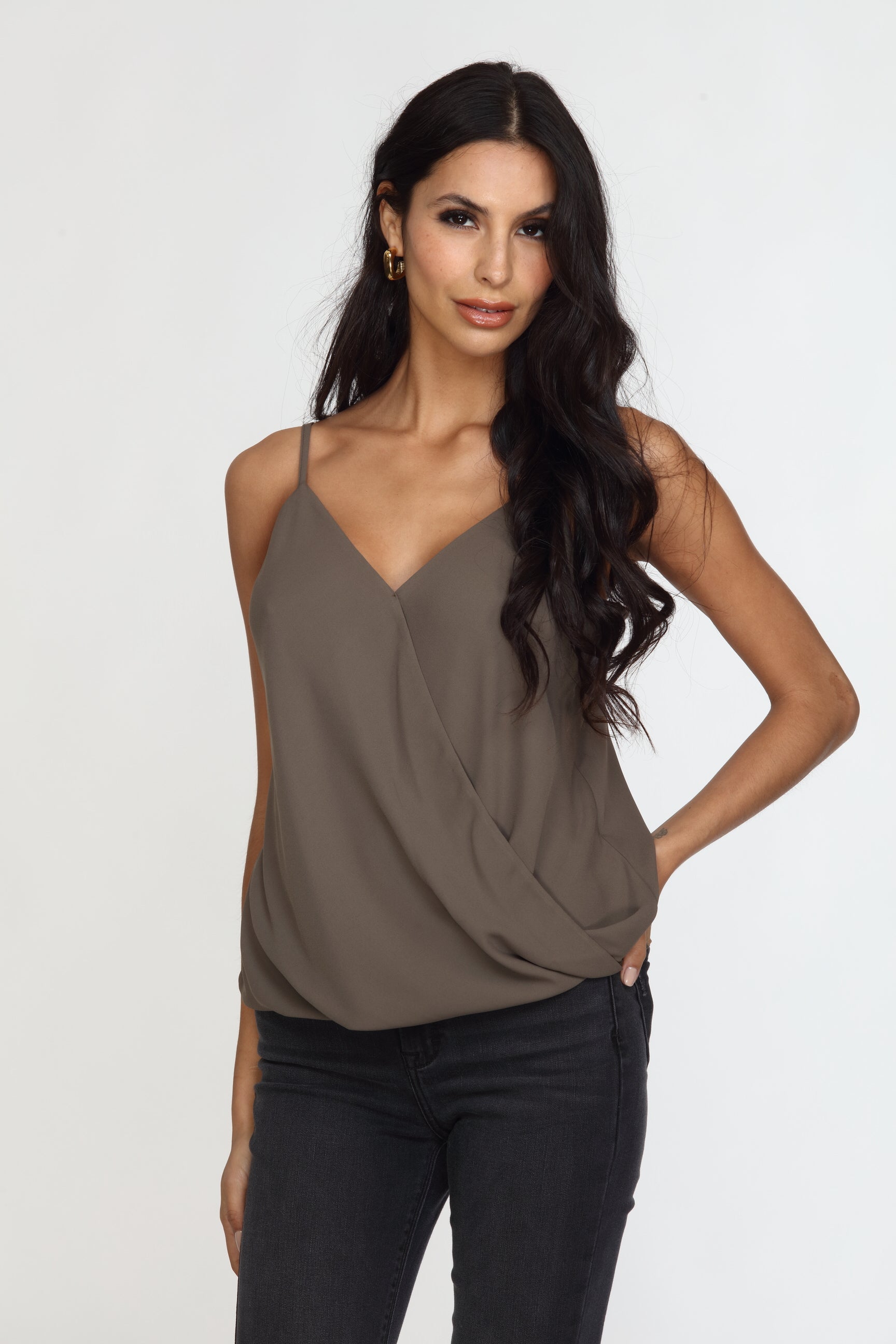 Olive Surplice Tank