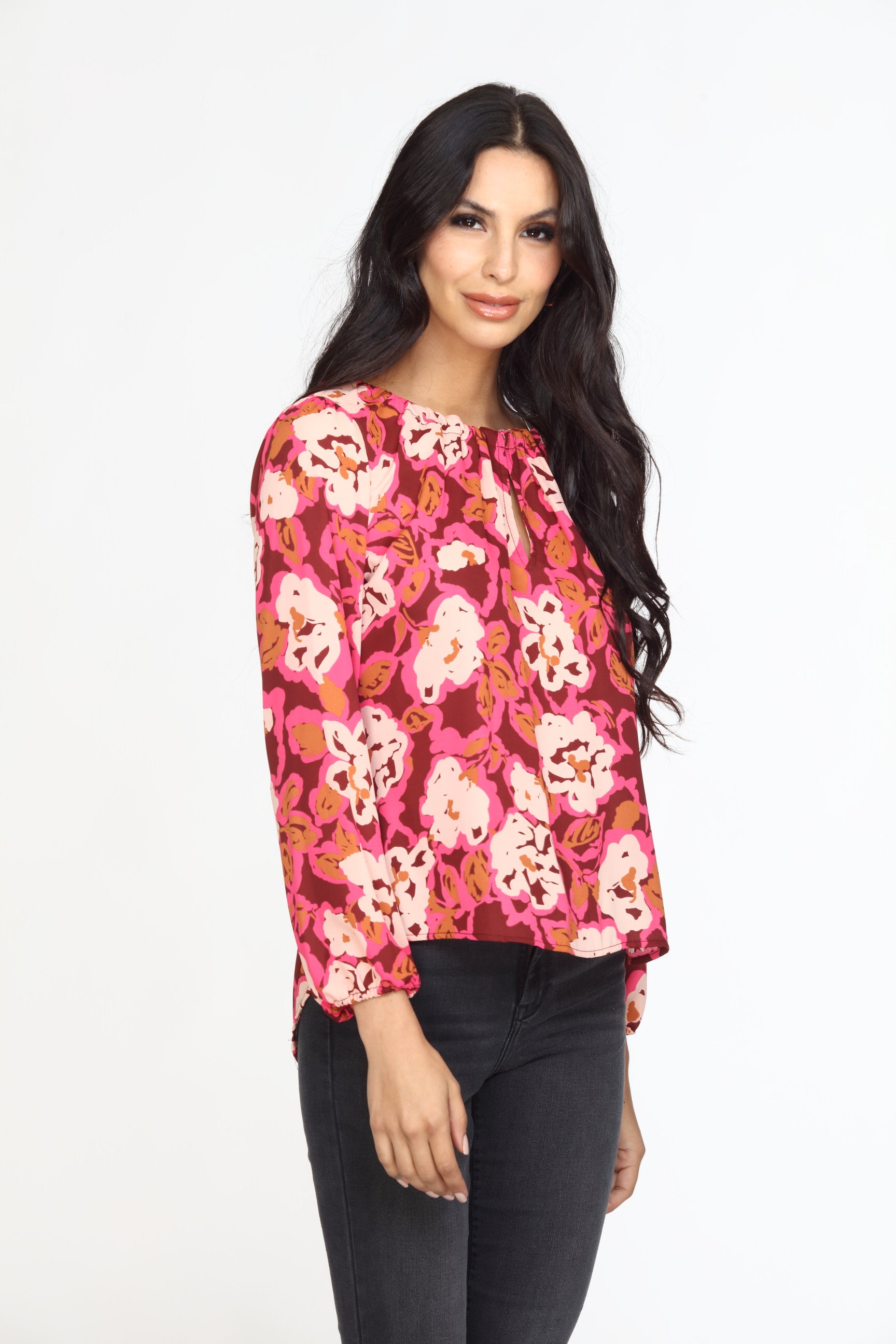 Lea Keyhole Tie Blouse-FINAL SALE