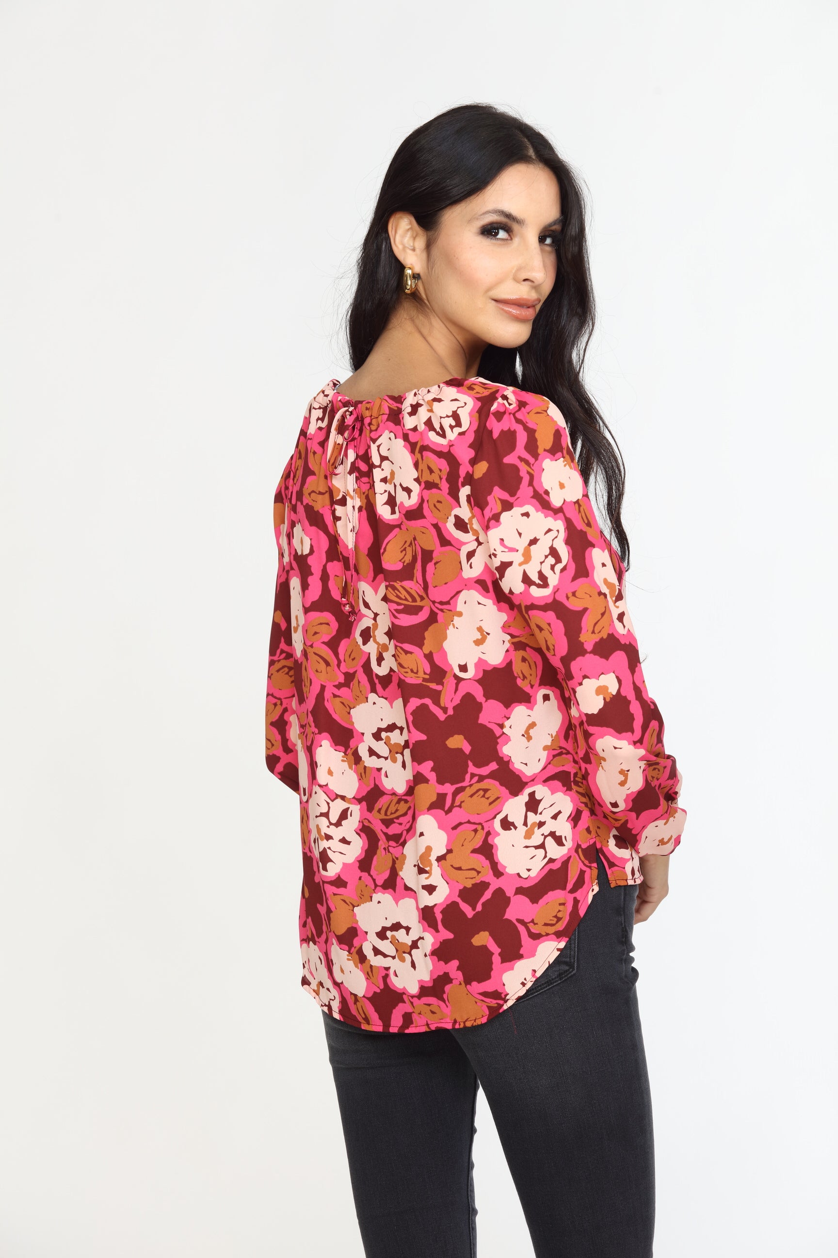 Lea Keyhole Tie Blouse-FINAL SALE