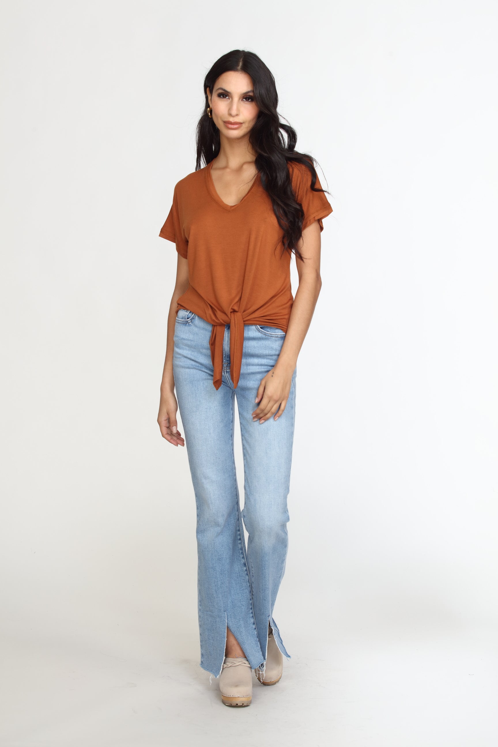 Copper Tee with Front Tie-FINAL SALE