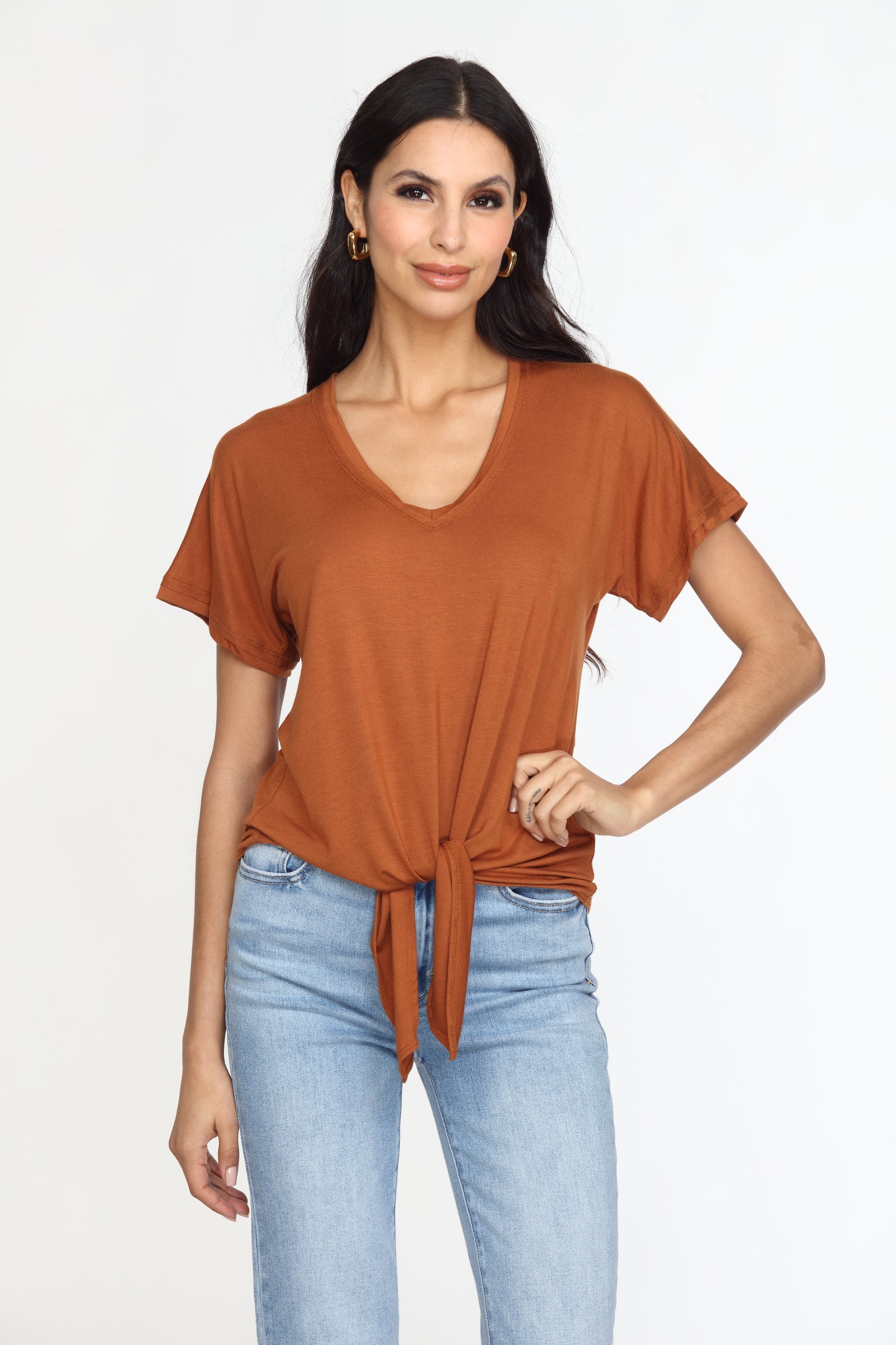Copper Tee with Front Tie-FINAL SALE