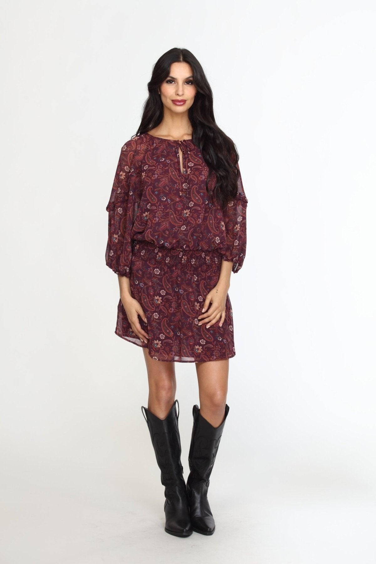 Gredana Chiffon Ruffle Dress-FINAL SALE