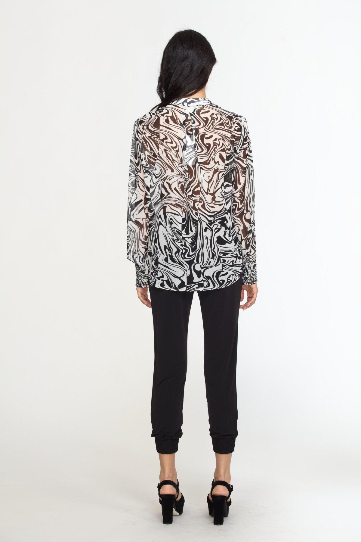 Foley Chiffon Surplice Smocked Top-FINAL SALE