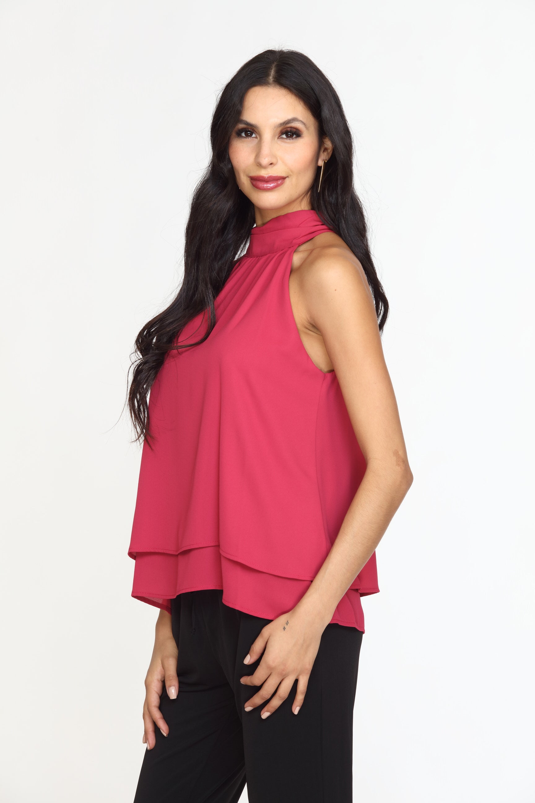 Berry Layered Halter Top-FINAL SALE