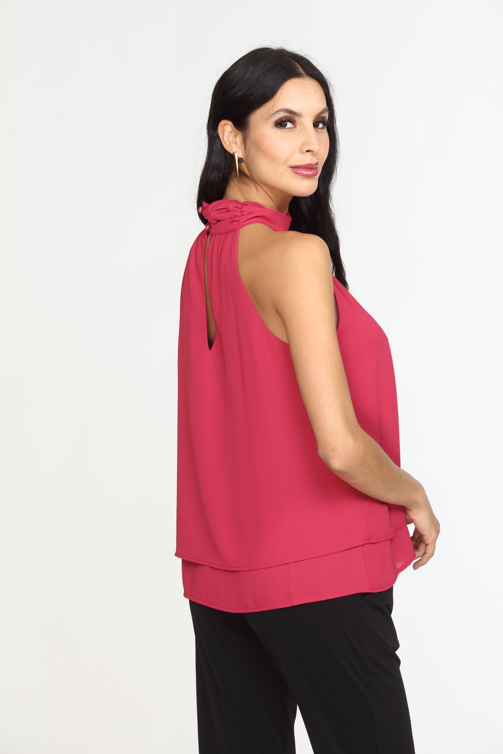 Berry Layered Halter Top-FINAL SALE