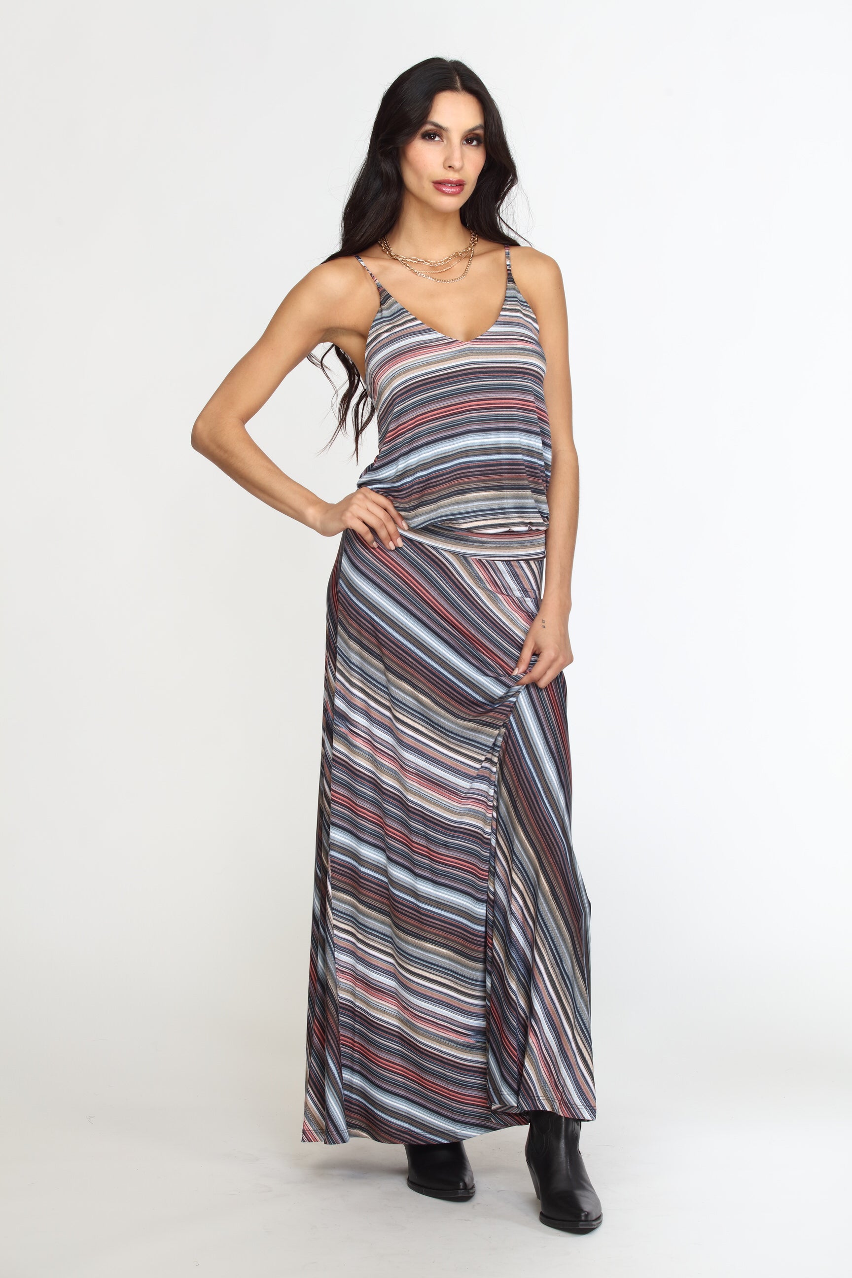 Guadalupe Stretch Drop Waist Maxi Dress- BEST SELLER