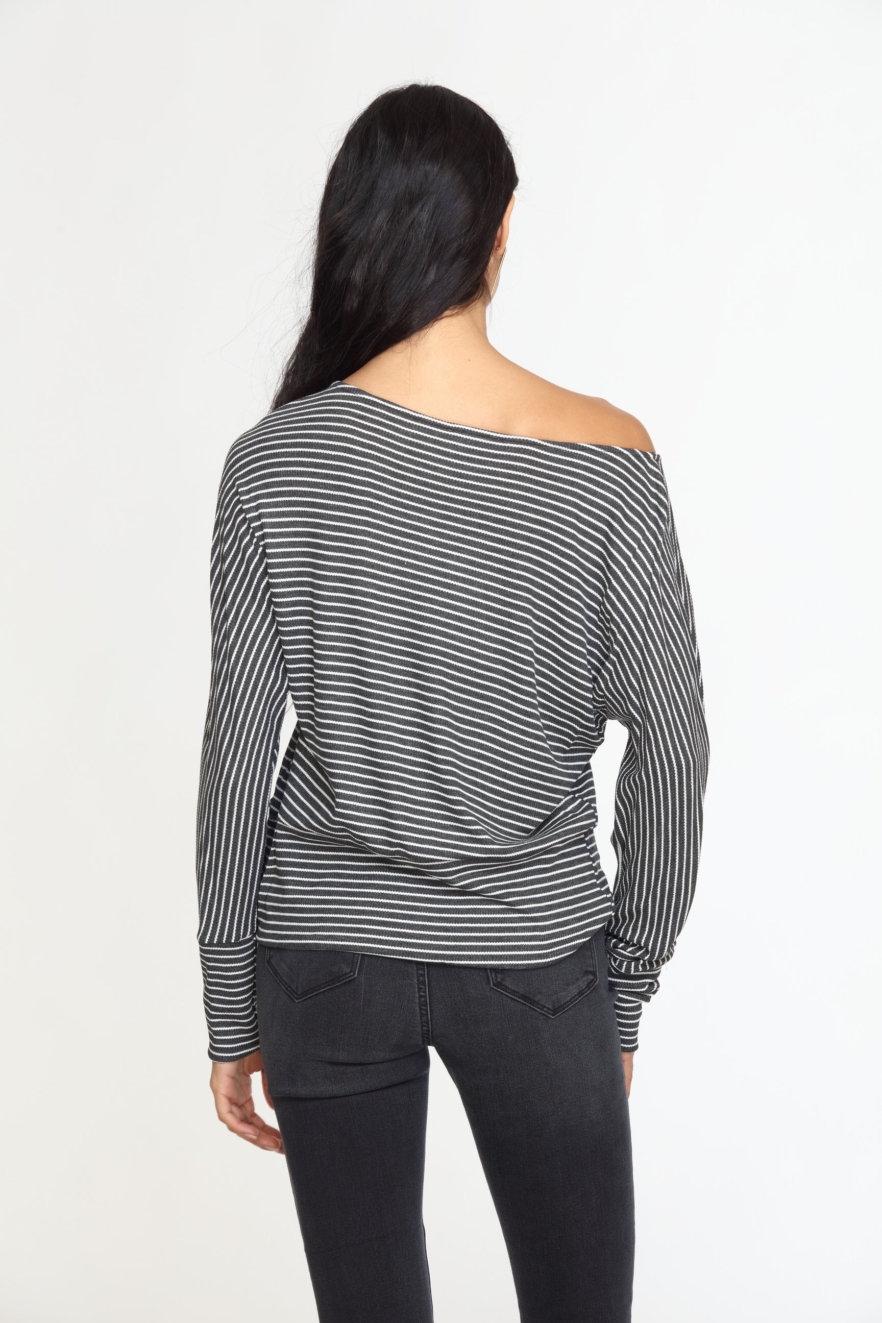 Grey and White Dolman Top-FINAL SALE