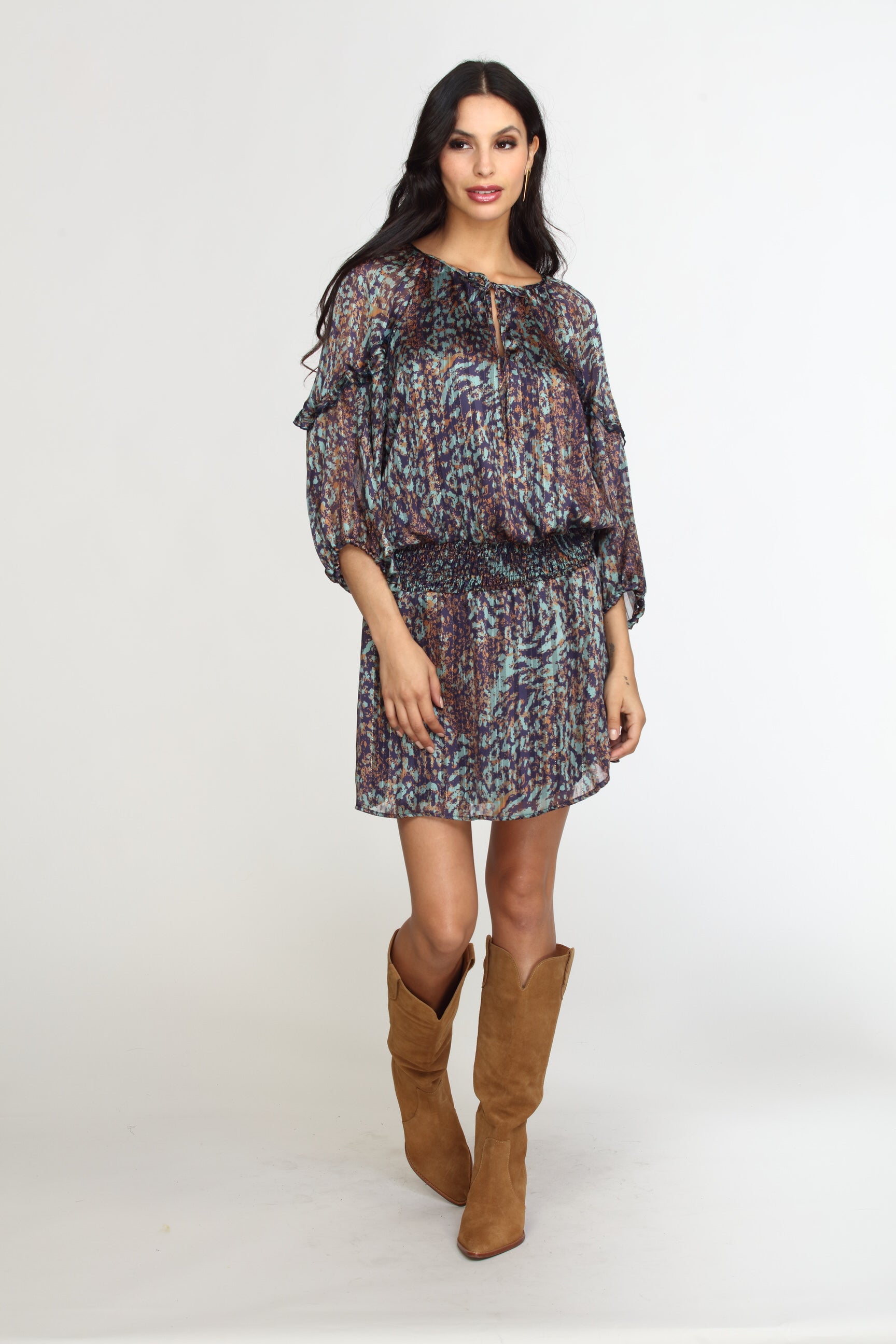 Ardani Chiffon Ruffle Dress-FINAL SALE