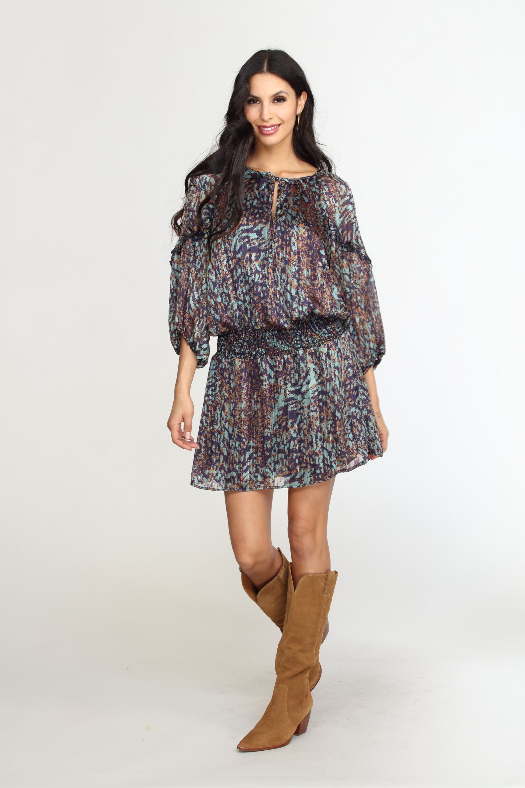 Ardani Chiffon Ruffle Dress-FINAL SALE