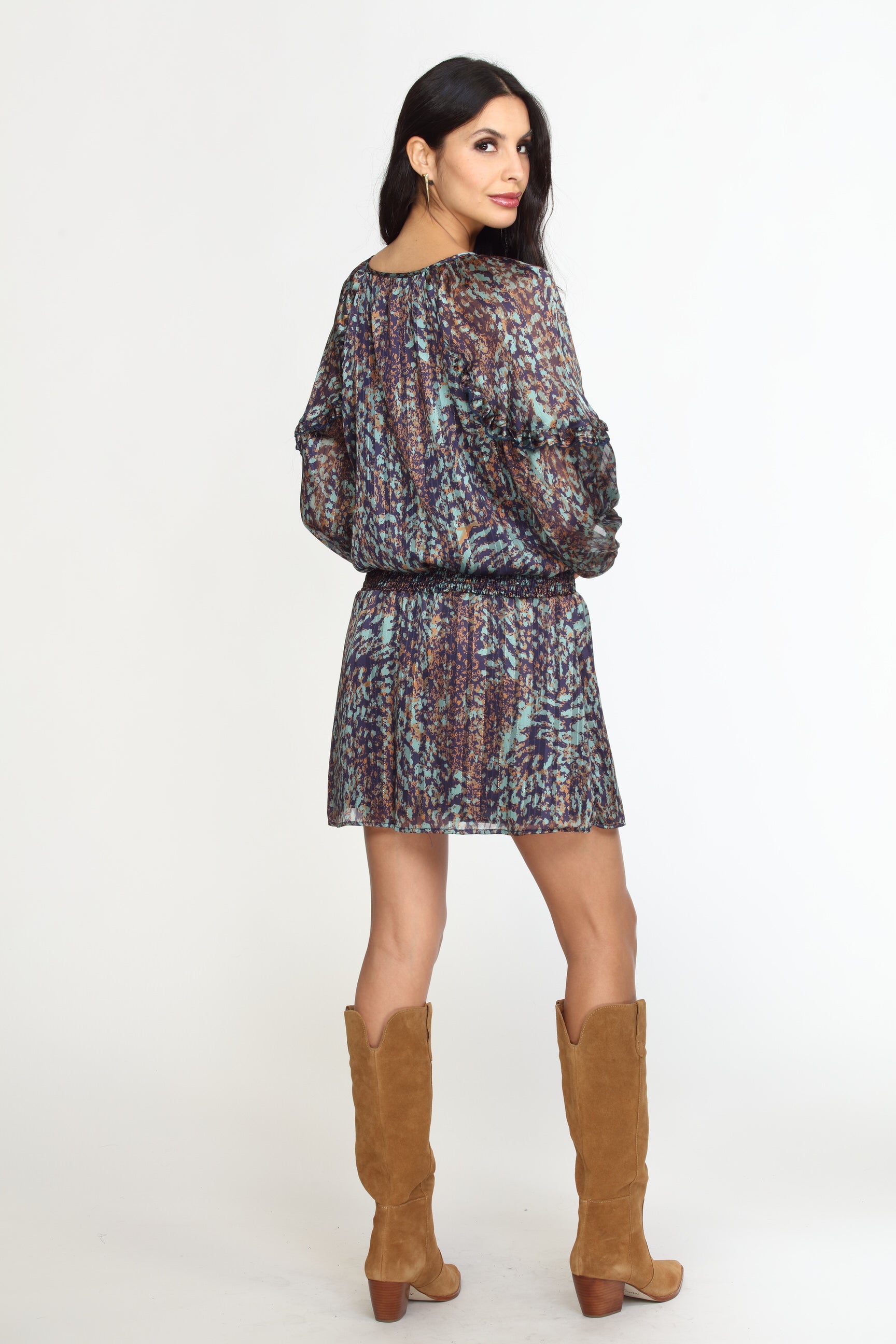 Ardani Chiffon Ruffle Dress-FINAL SALE