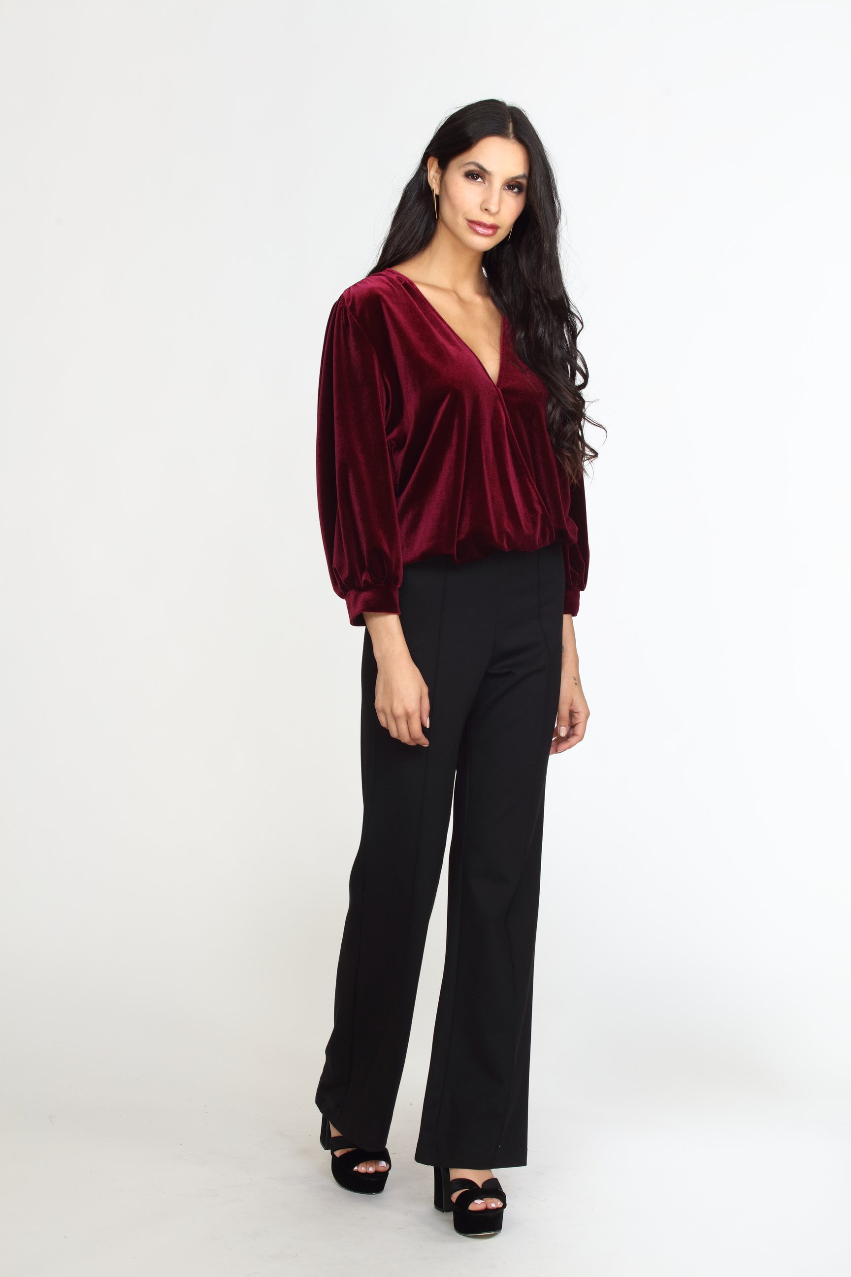 Black Ponti Flare Leg Pants-BEST SELLER