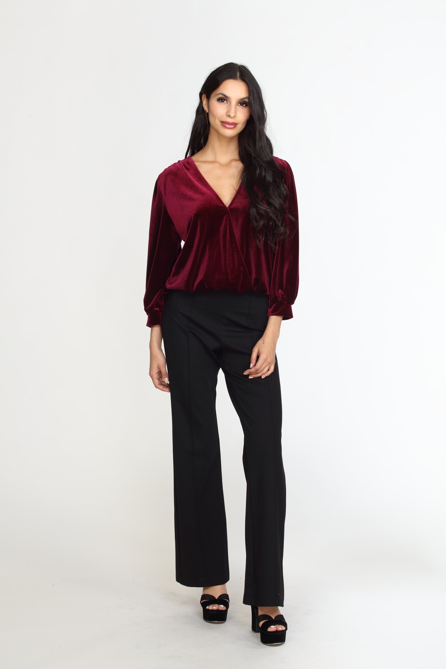 Black Ponti Flare Leg Pants-BEST SELLER