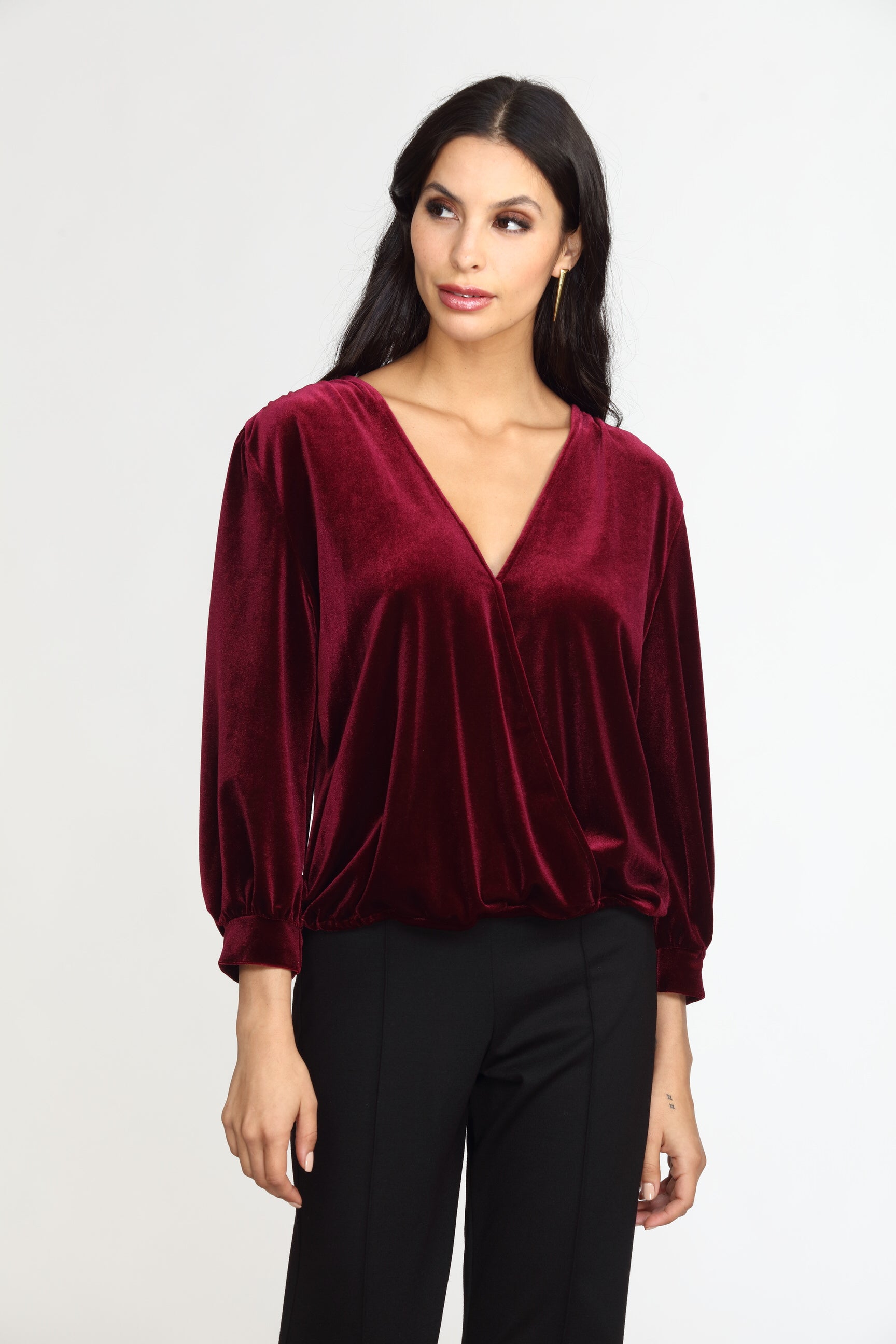 Pinot Velvet Puff Sleeve Top- FINAL SALE