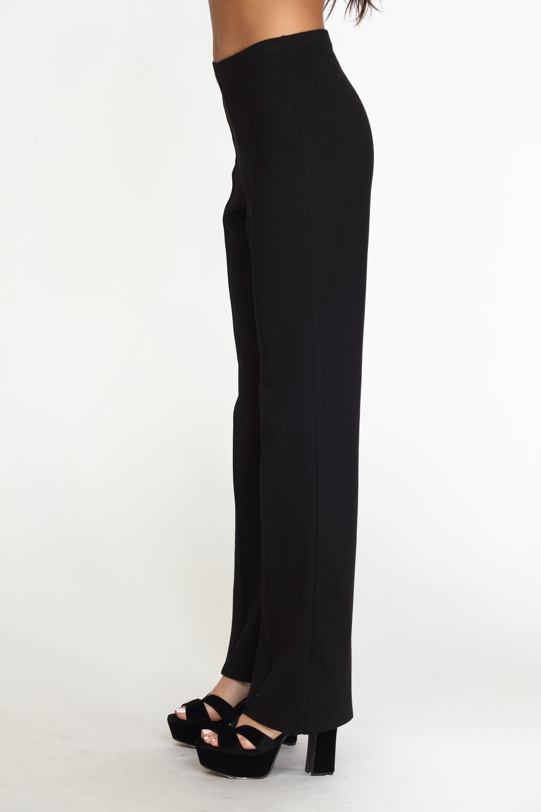 Black Ponti Flare Leg Pants-BEST SELLER