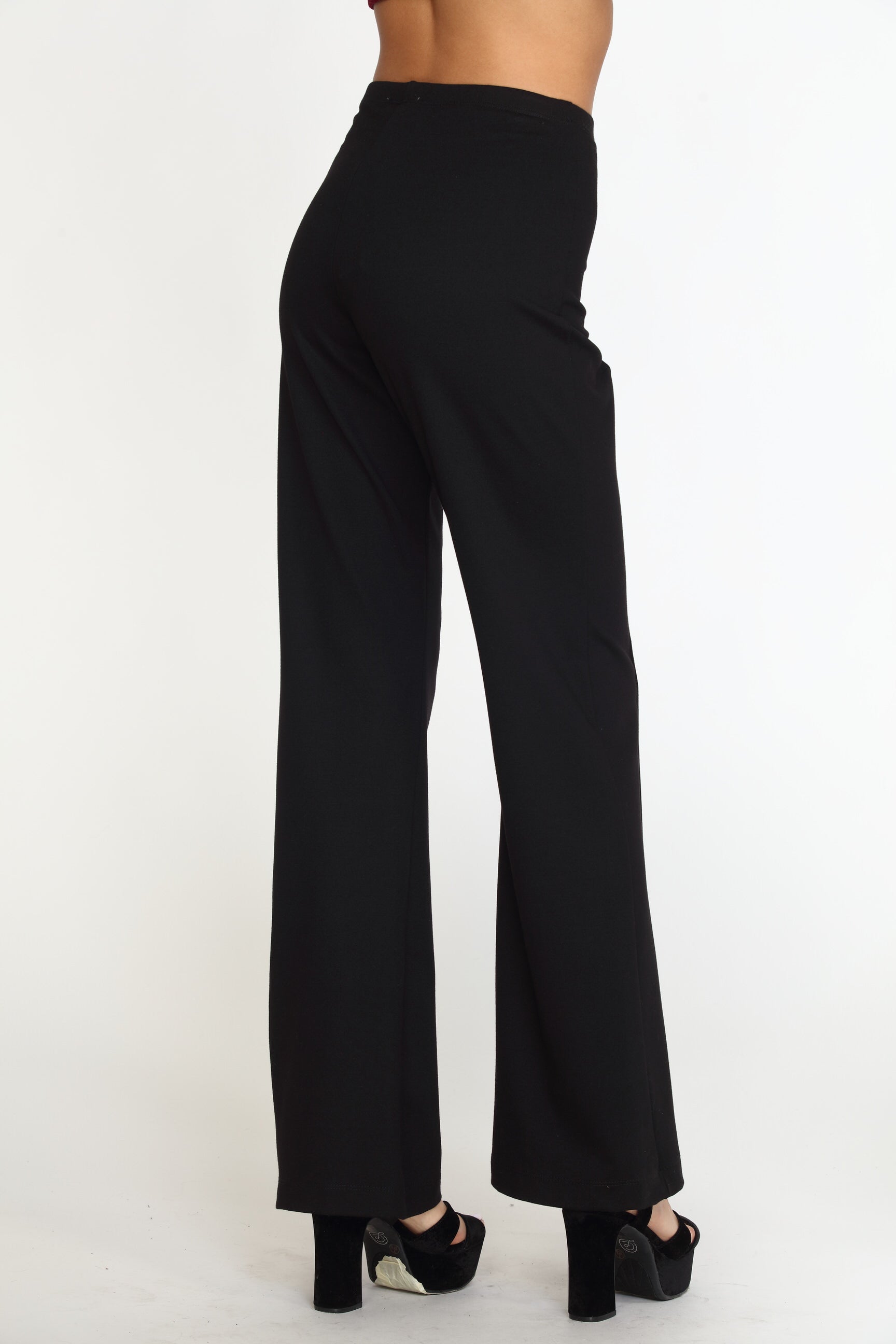 Black Ponti Flare Leg Pants-BEST SELLER