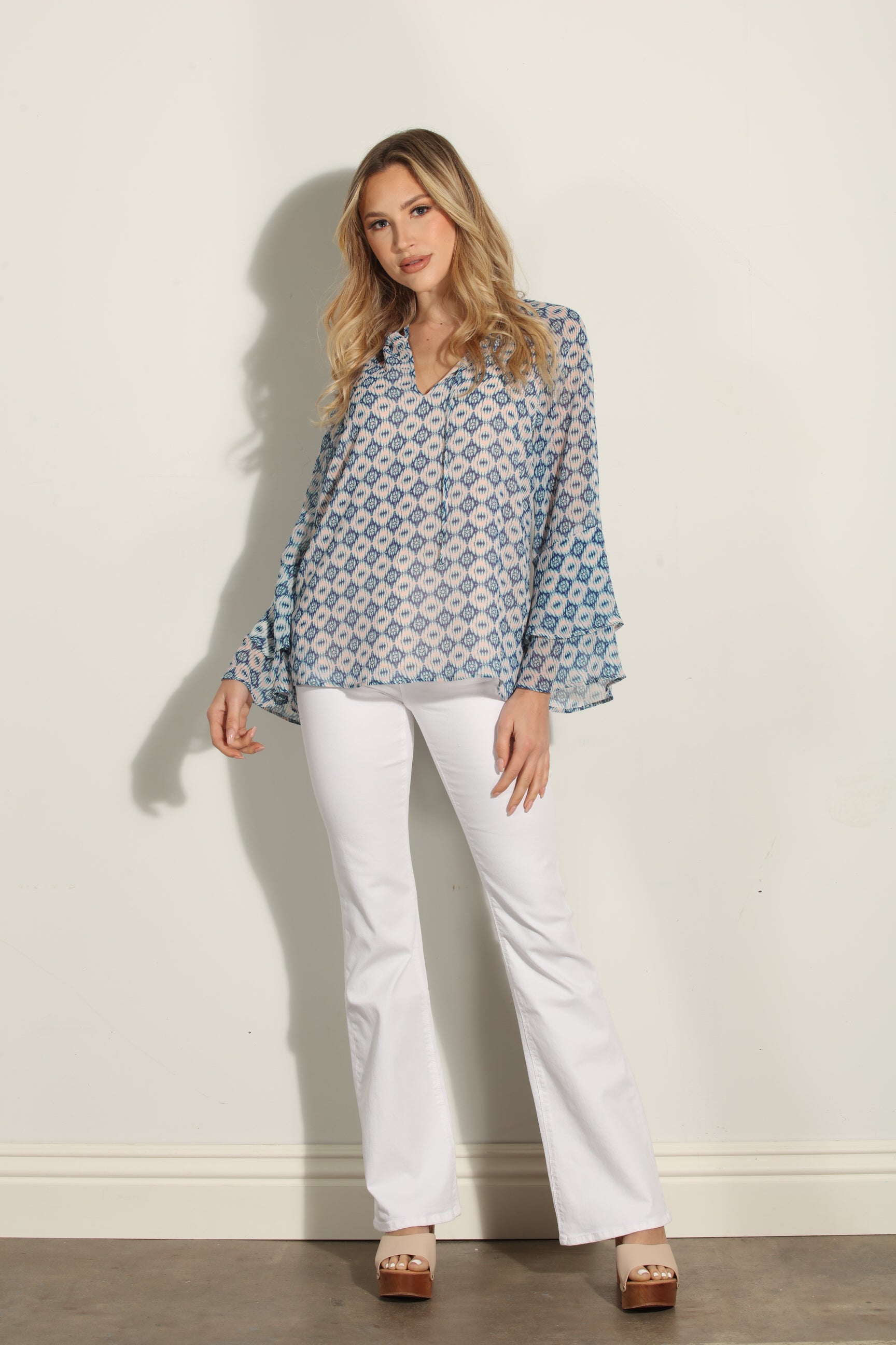Xandra Flare Sleeve Blouse-FINAL SALE