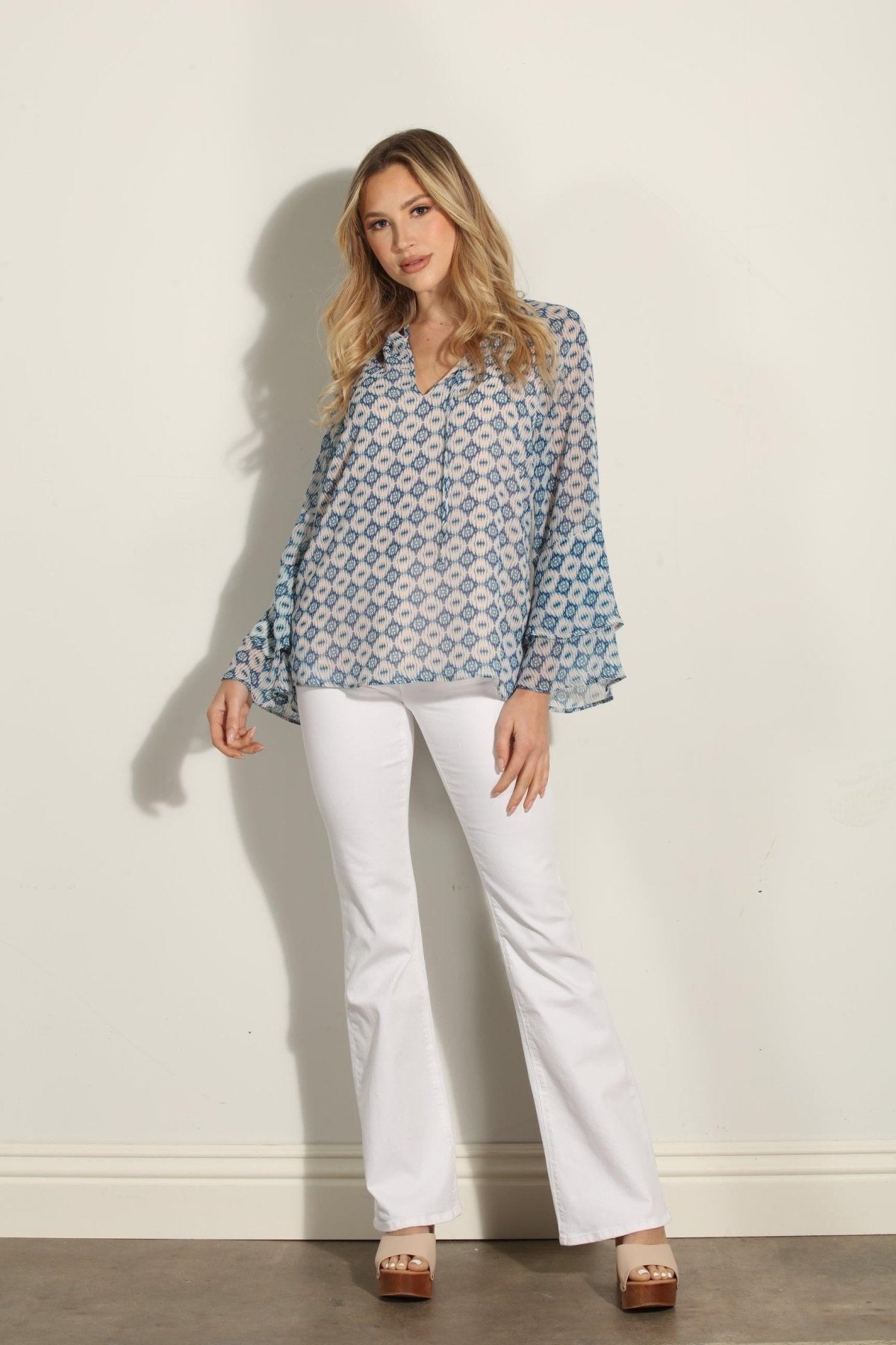Xandra Flare Boho Sleeve Blouse-FINAL SALE