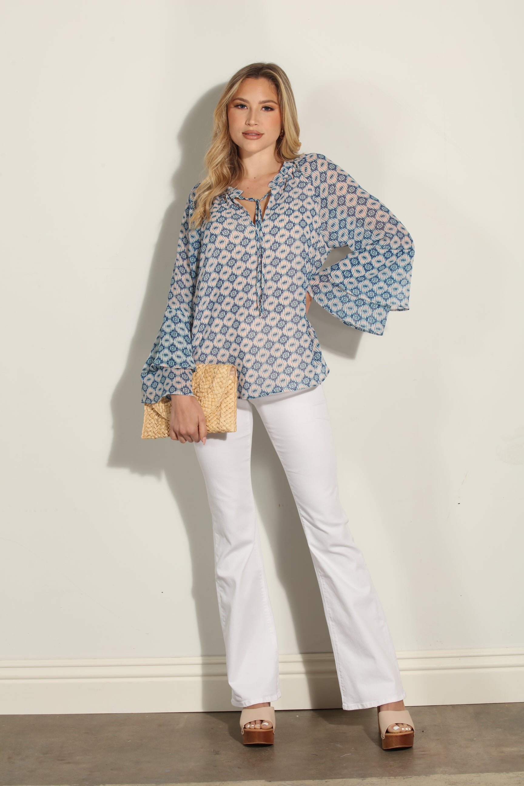 Xandra Flare Sleeve Blouse-FINAL SALE