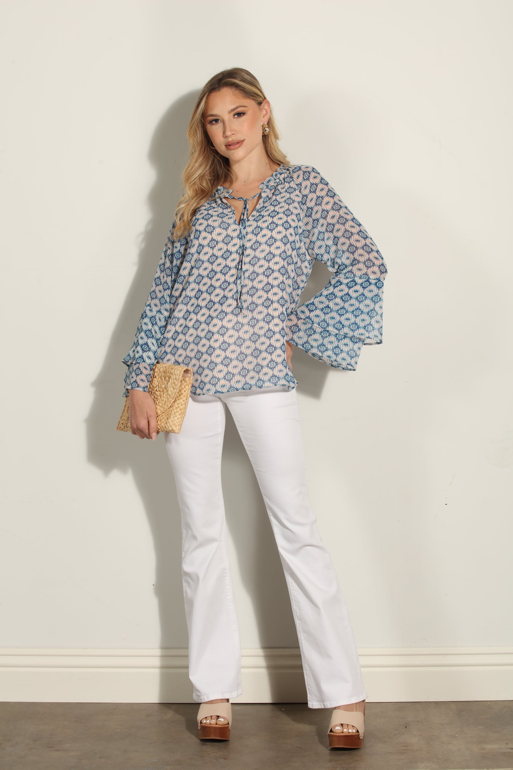 Xandra Flare Sleeve Blouse-FINAL SALE