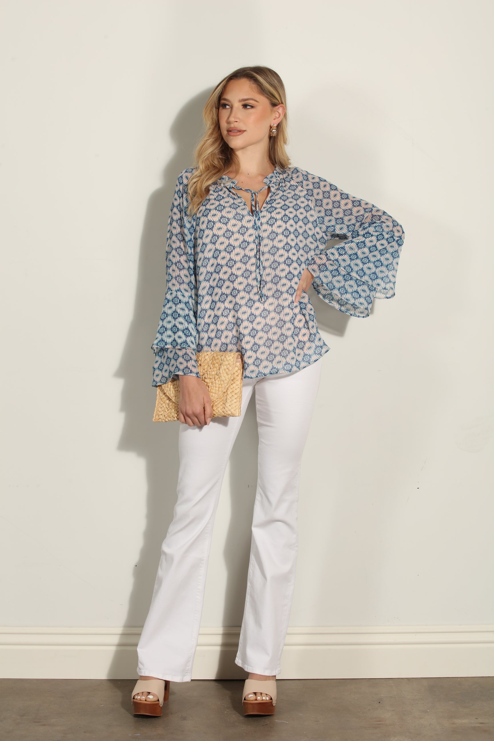 Xandra Flare Sleeve Blouse-FINAL SALE