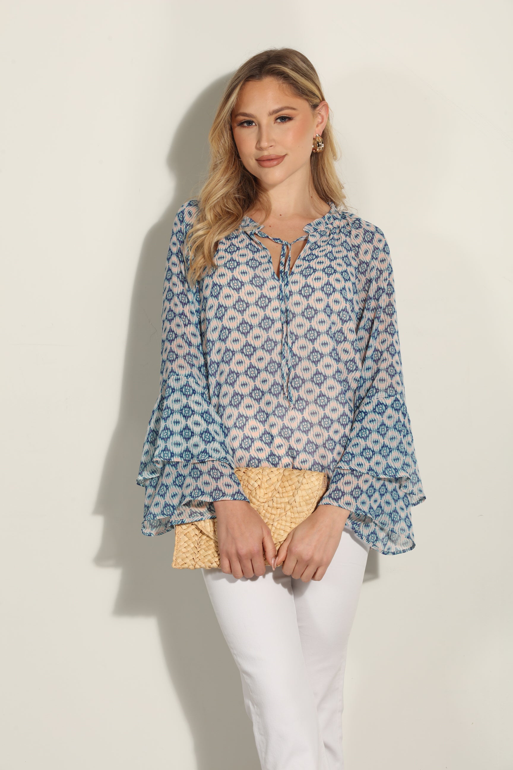 Xandra Flare Sleeve Blouse-FINAL SALE