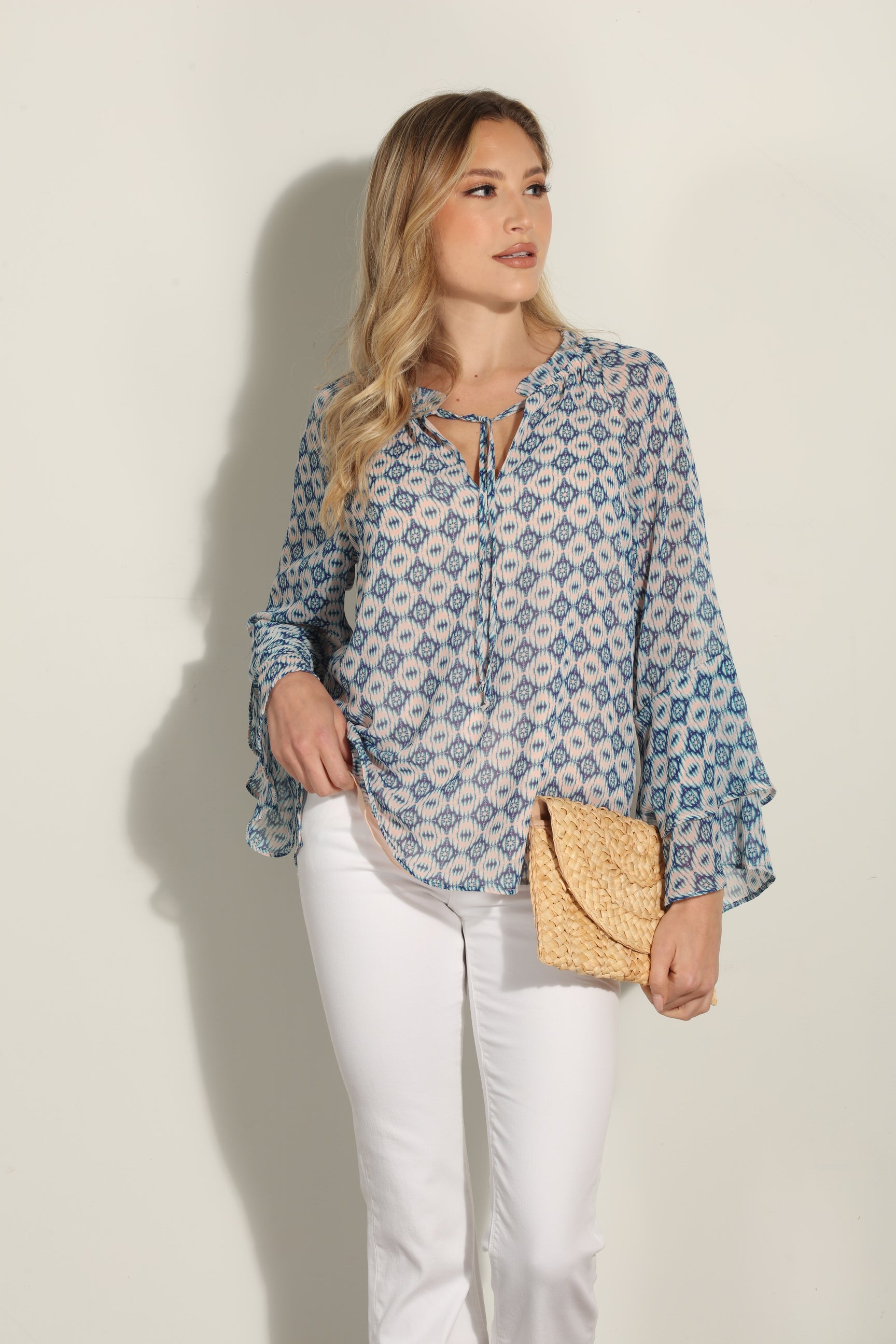 Xandra Flare Sleeve Blouse-FINAL SALE