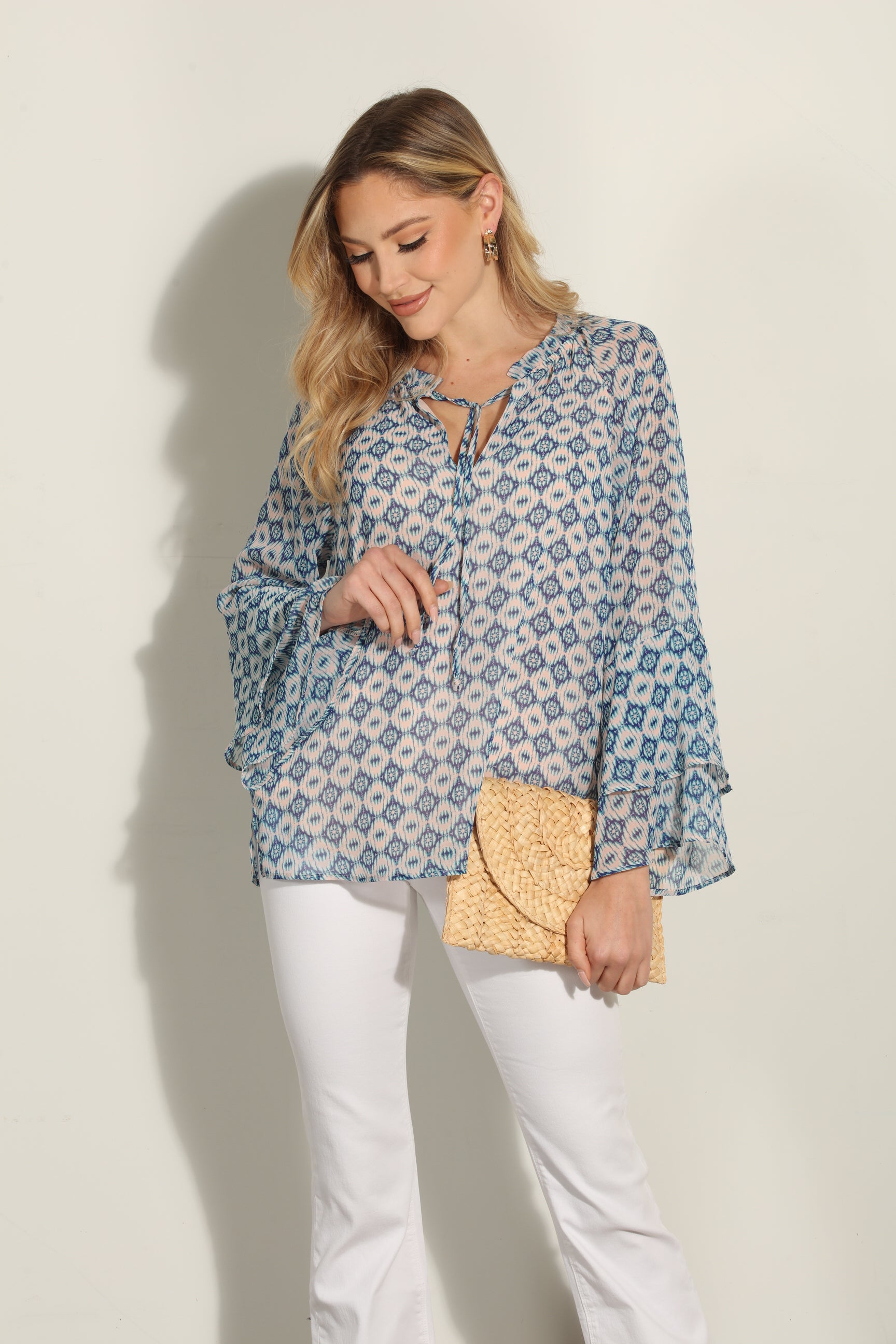 Xandra Flare Sleeve Blouse-FINAL SALE