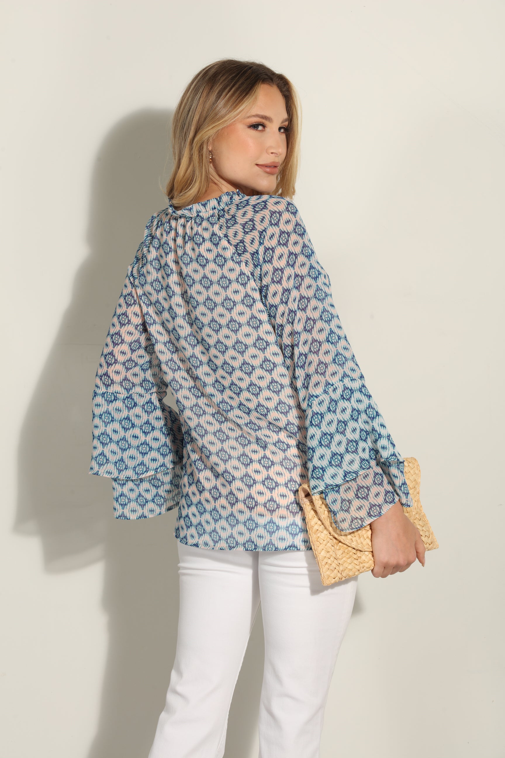 Xandra Flare Sleeve Blouse-FINAL SALE