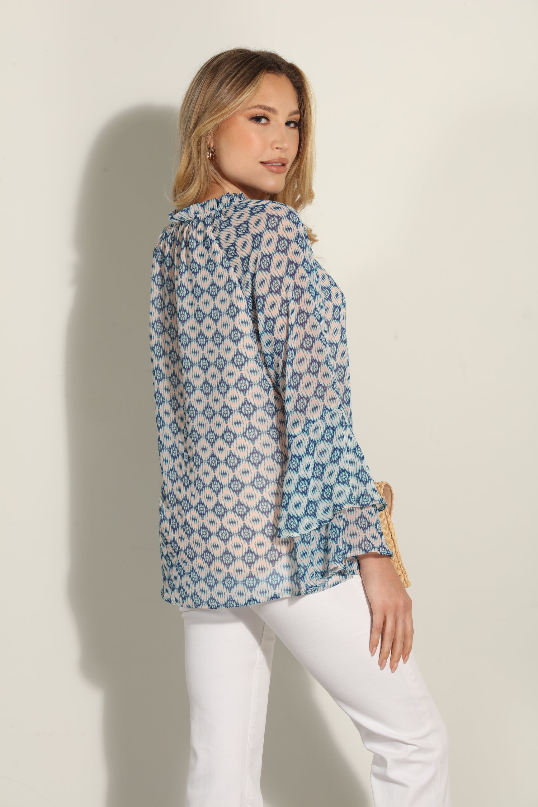 Xandra Flare Sleeve Blouse-FINAL SALE