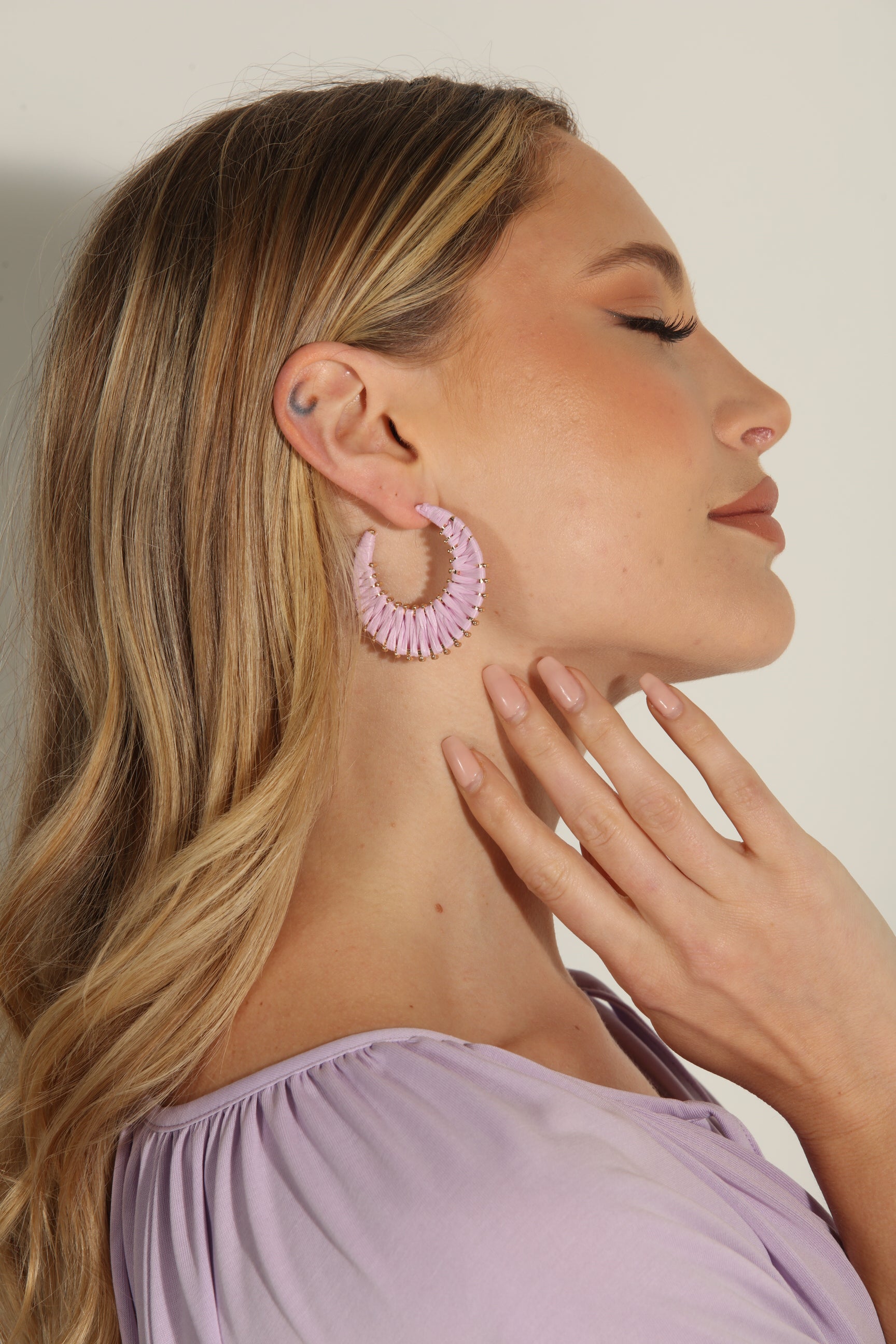 Lilac Hoop Earrings-FINAL SALE
