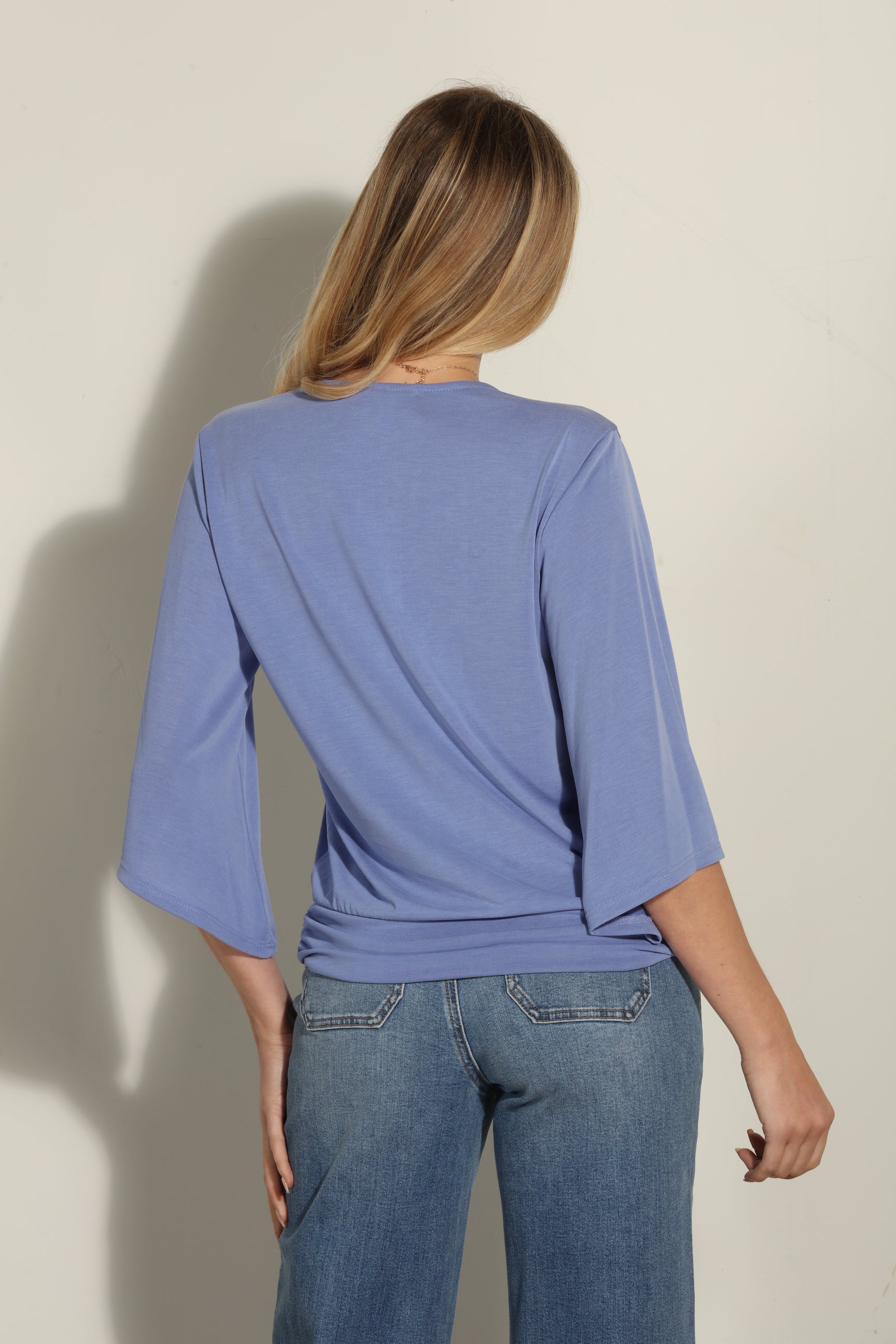 Peri Cupro Stretch Banded Kimono Top-BEST SELLER