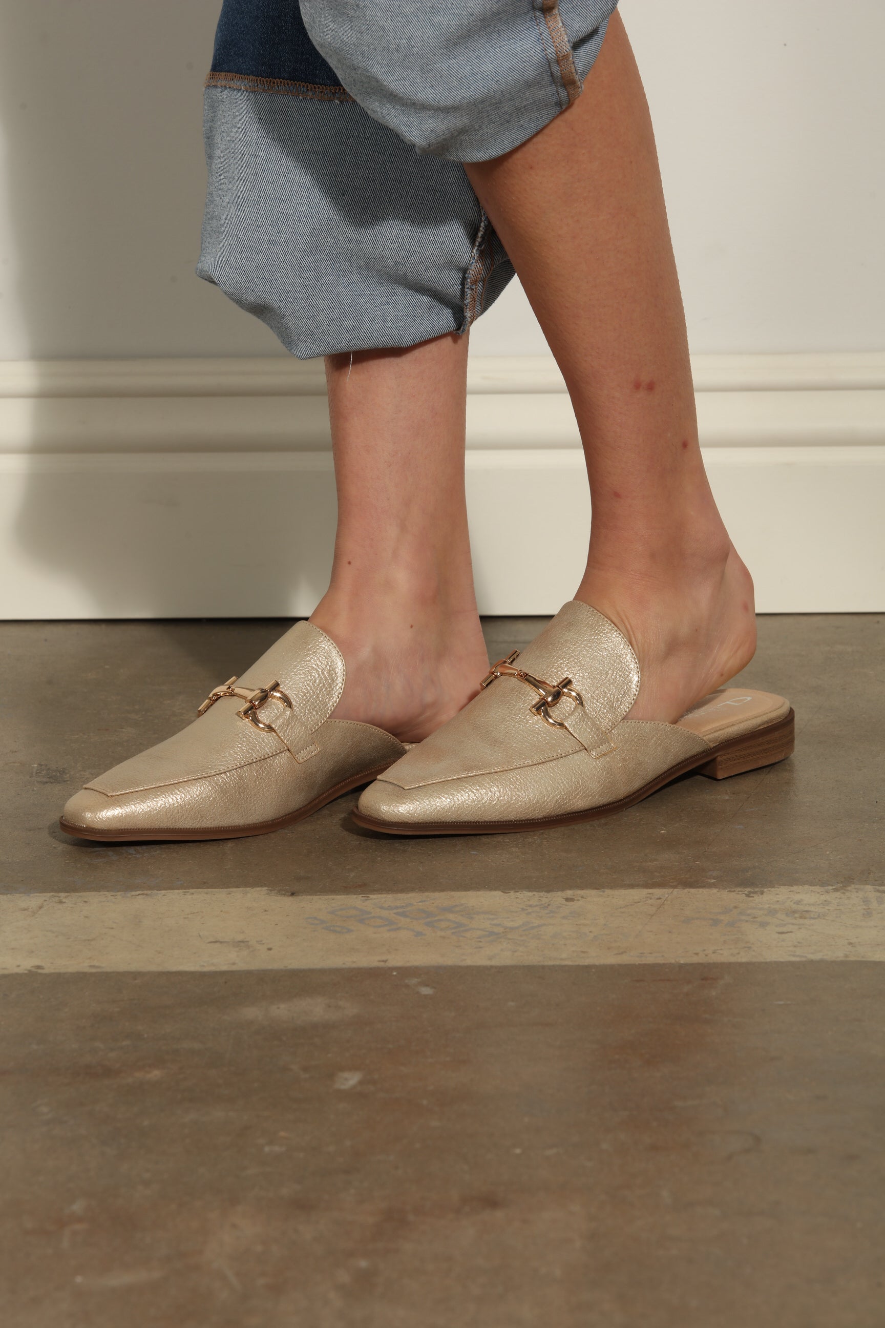 CL Gold Metallic Mules-FINAL SALE