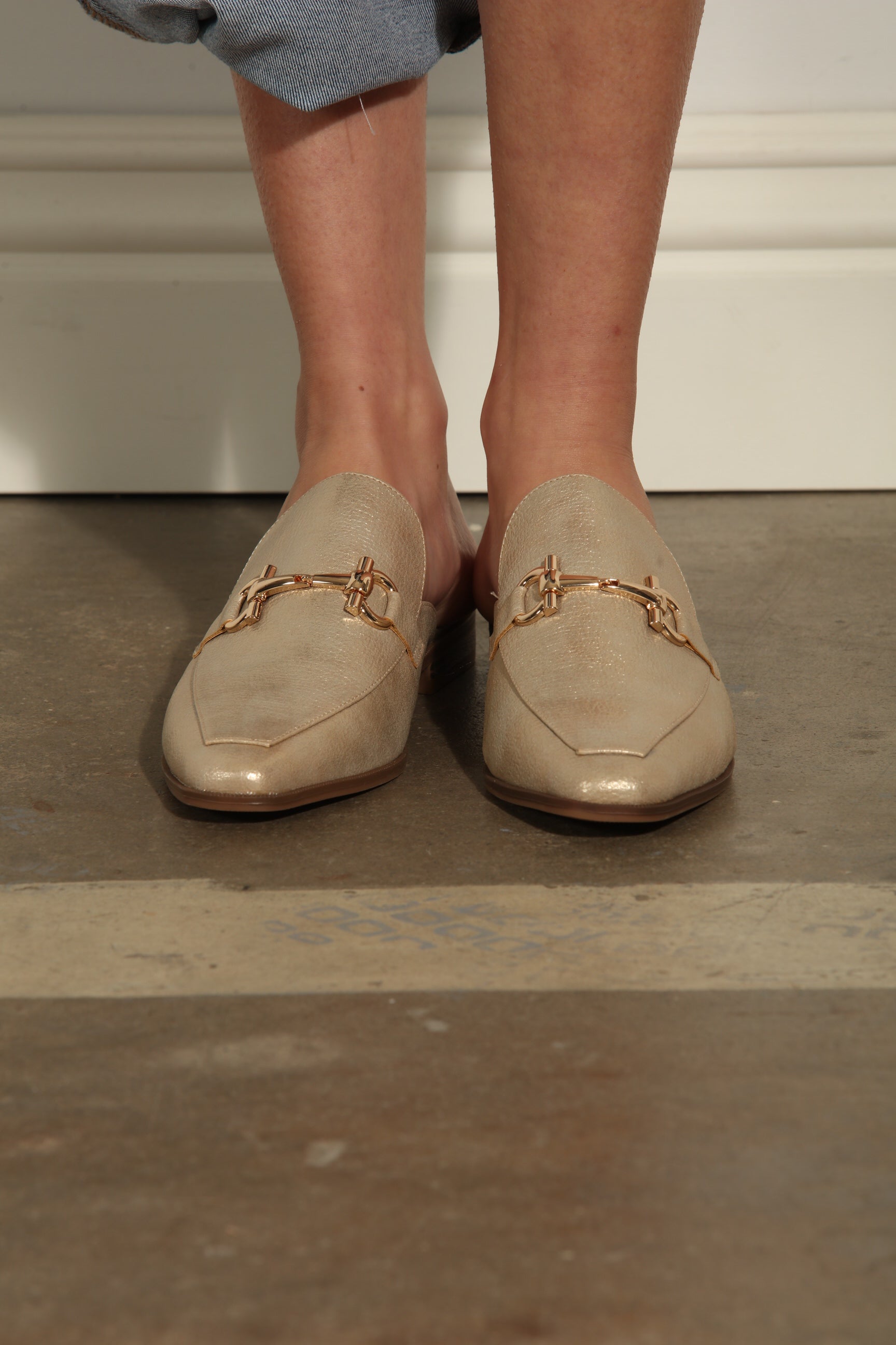 CL Gold Metallic Mules-FINAL SALE