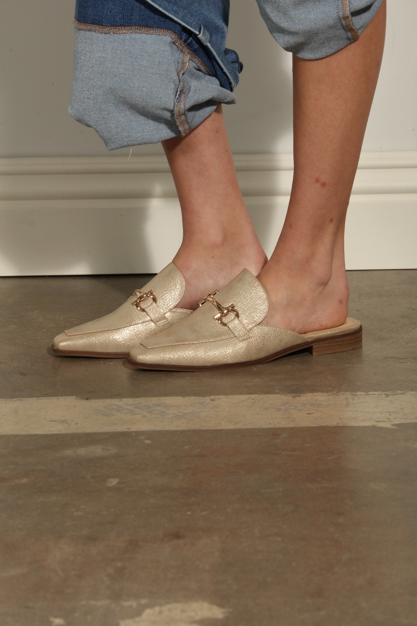 CL Gold Metallic Mules-FINAL SALE