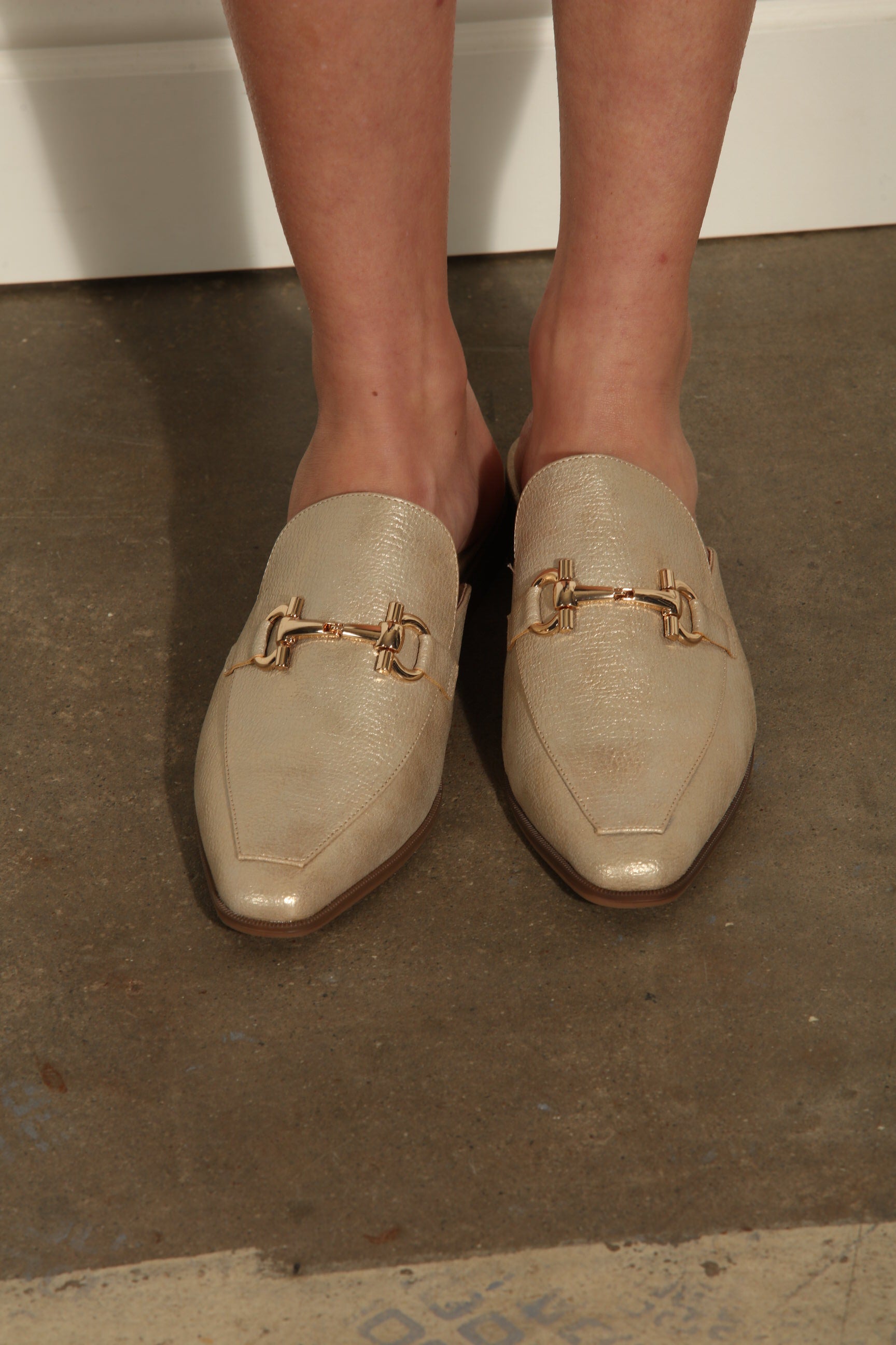 CL Gold Metallic Mules-FINAL SALE